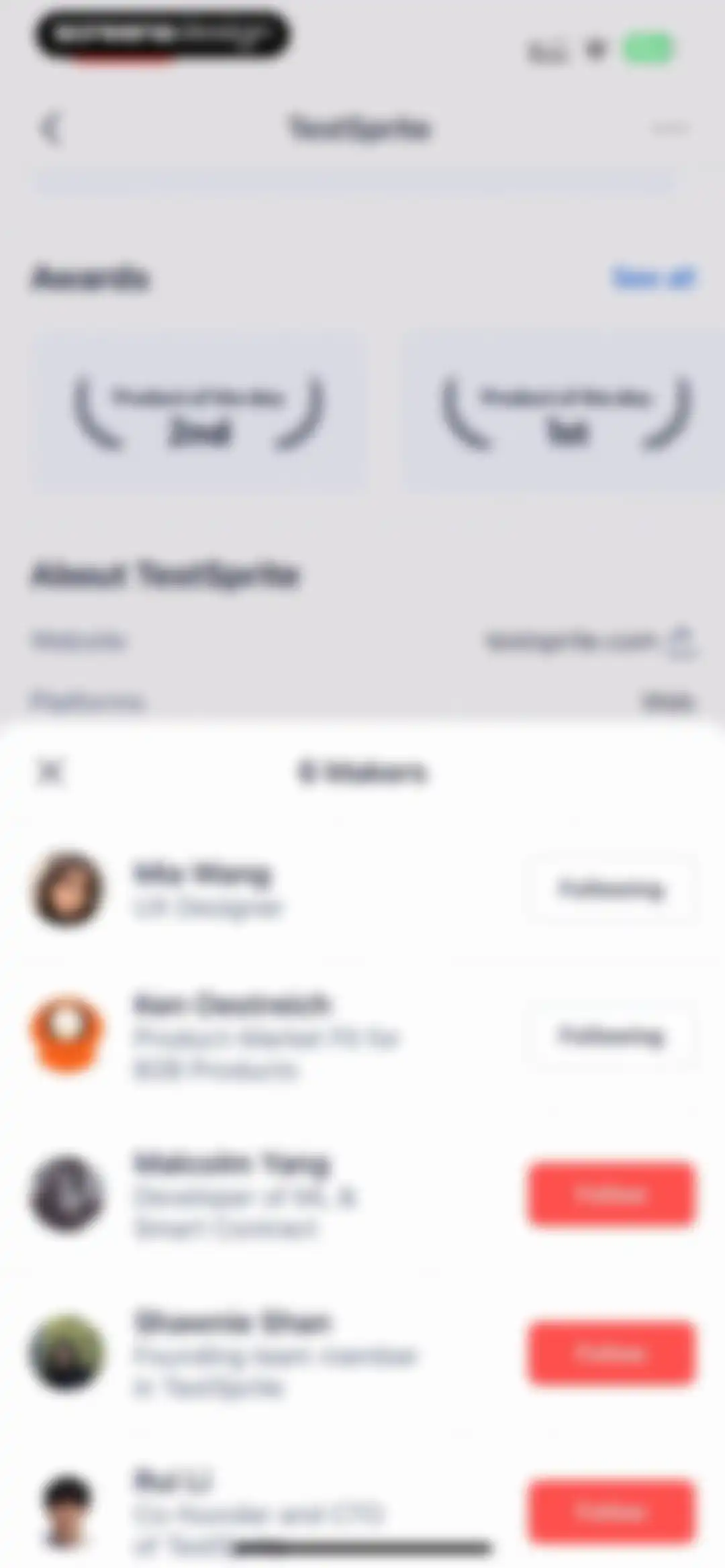 Product Hunt screen 40