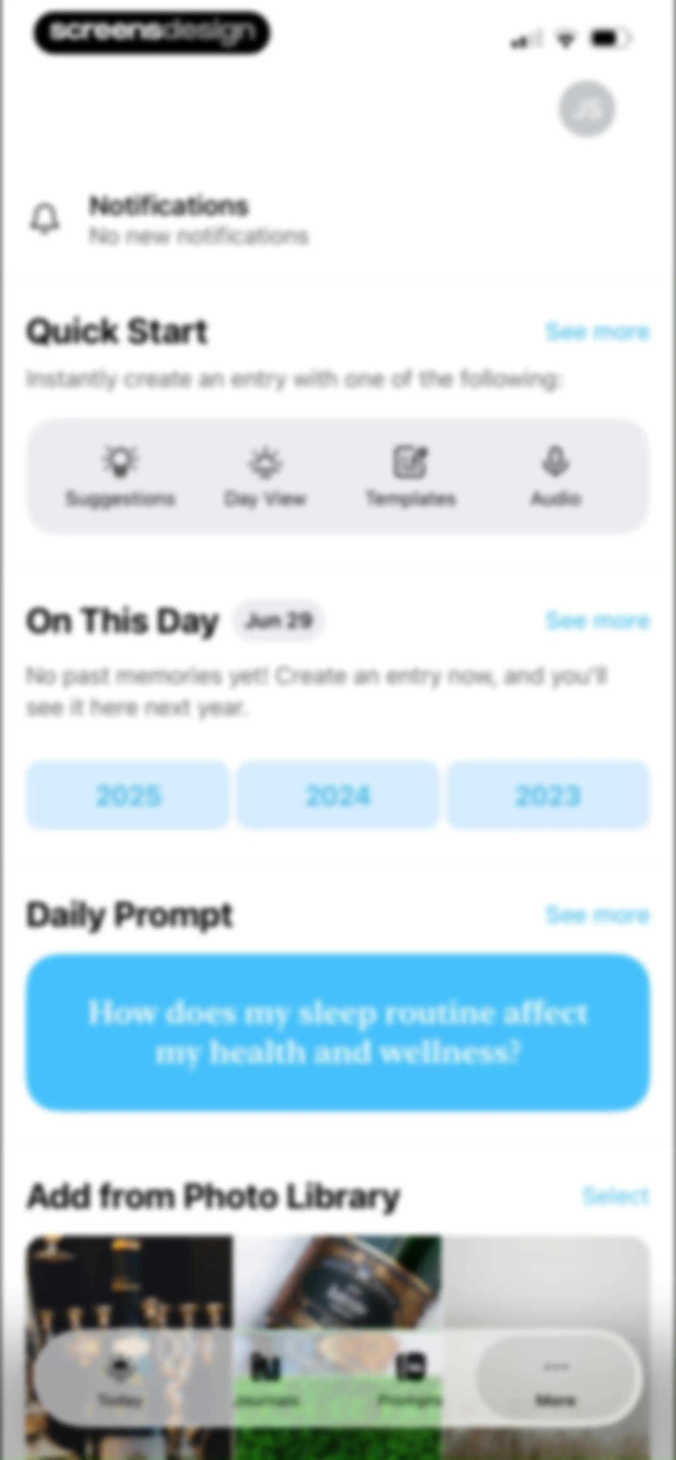 Day One: Daily Journal & Diary screen 107