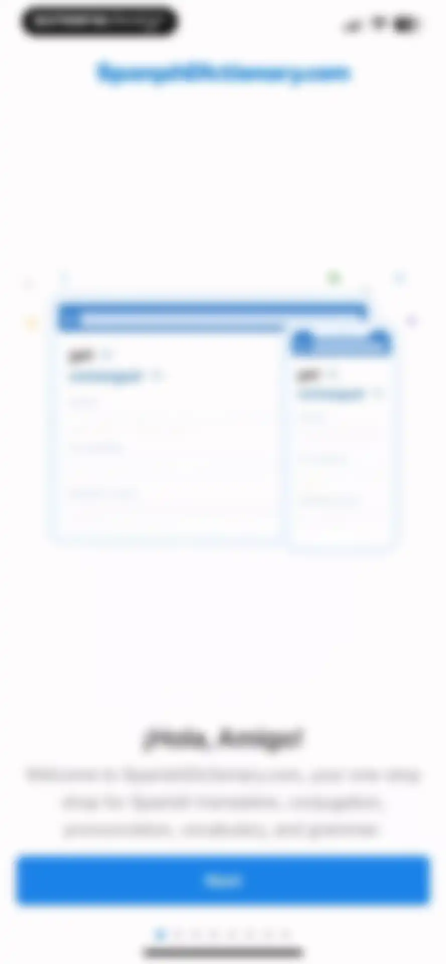 SpanishDictionary.com Learning screen 2