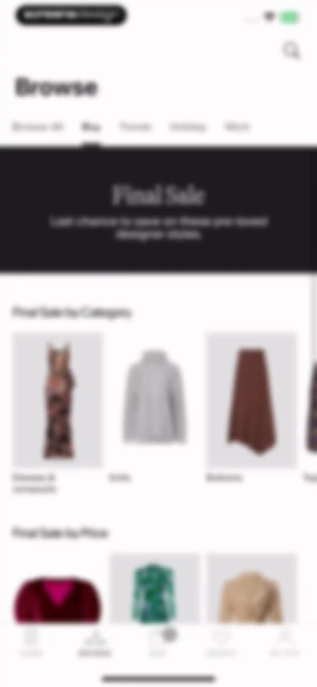 Rent the Runway (RTR) screen 63