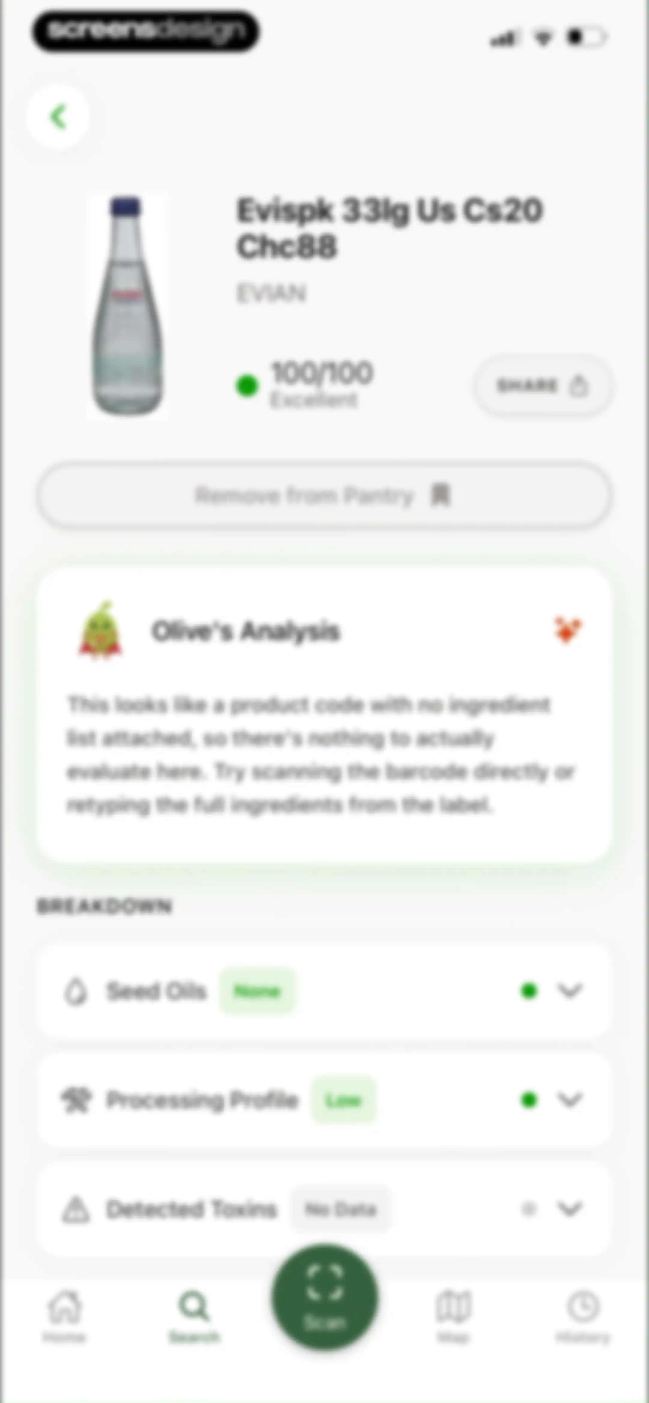 Olive: Food & Cosmetic Scanner screen 85