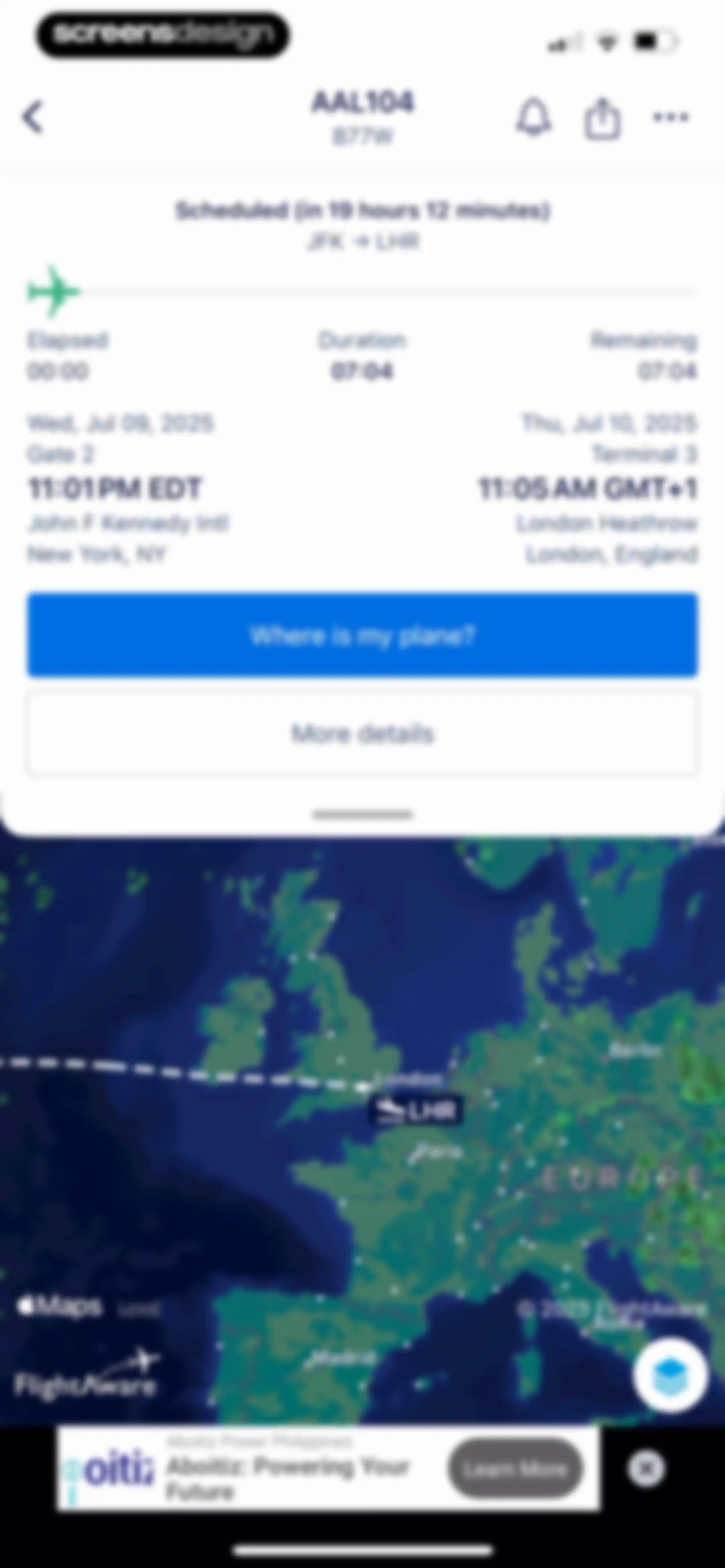FlightAware Flight Tracker screen 19