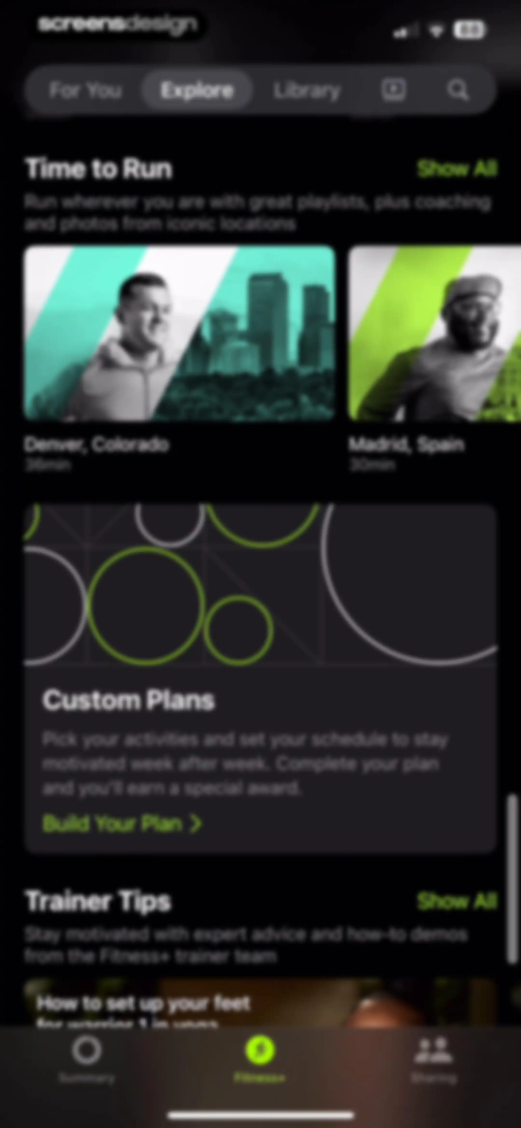 Apple Fitness screen 127