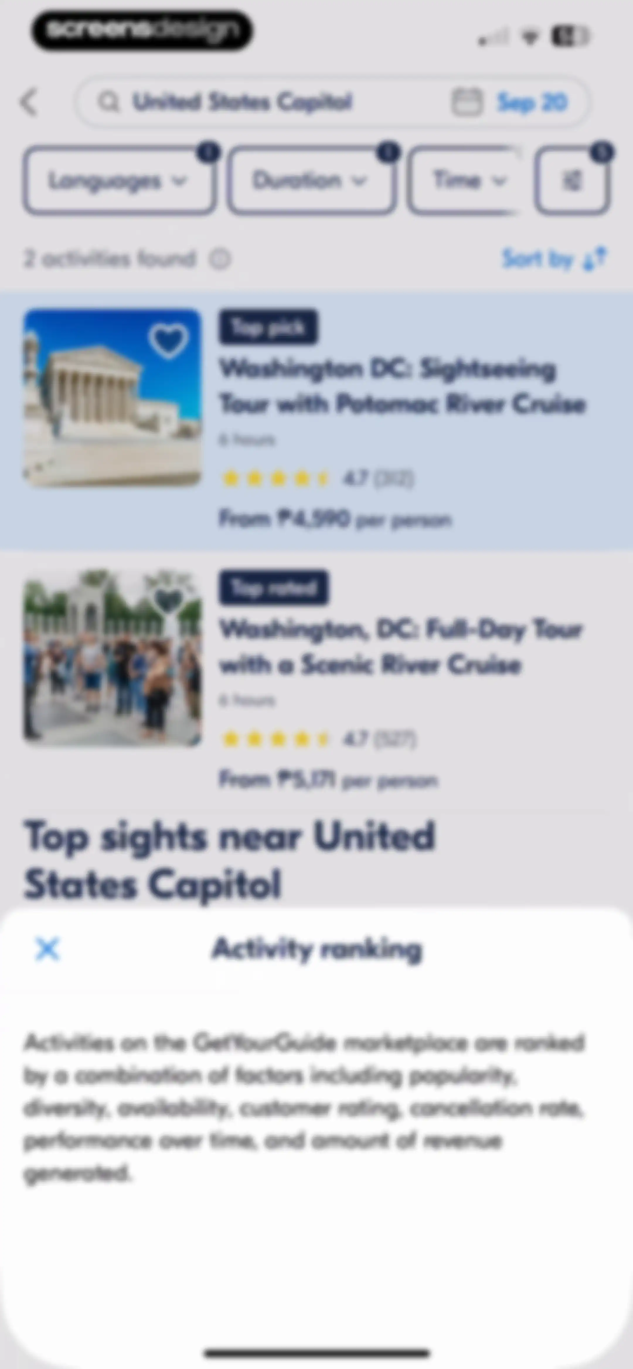 GetYourGuide: Plan & Book screen 66