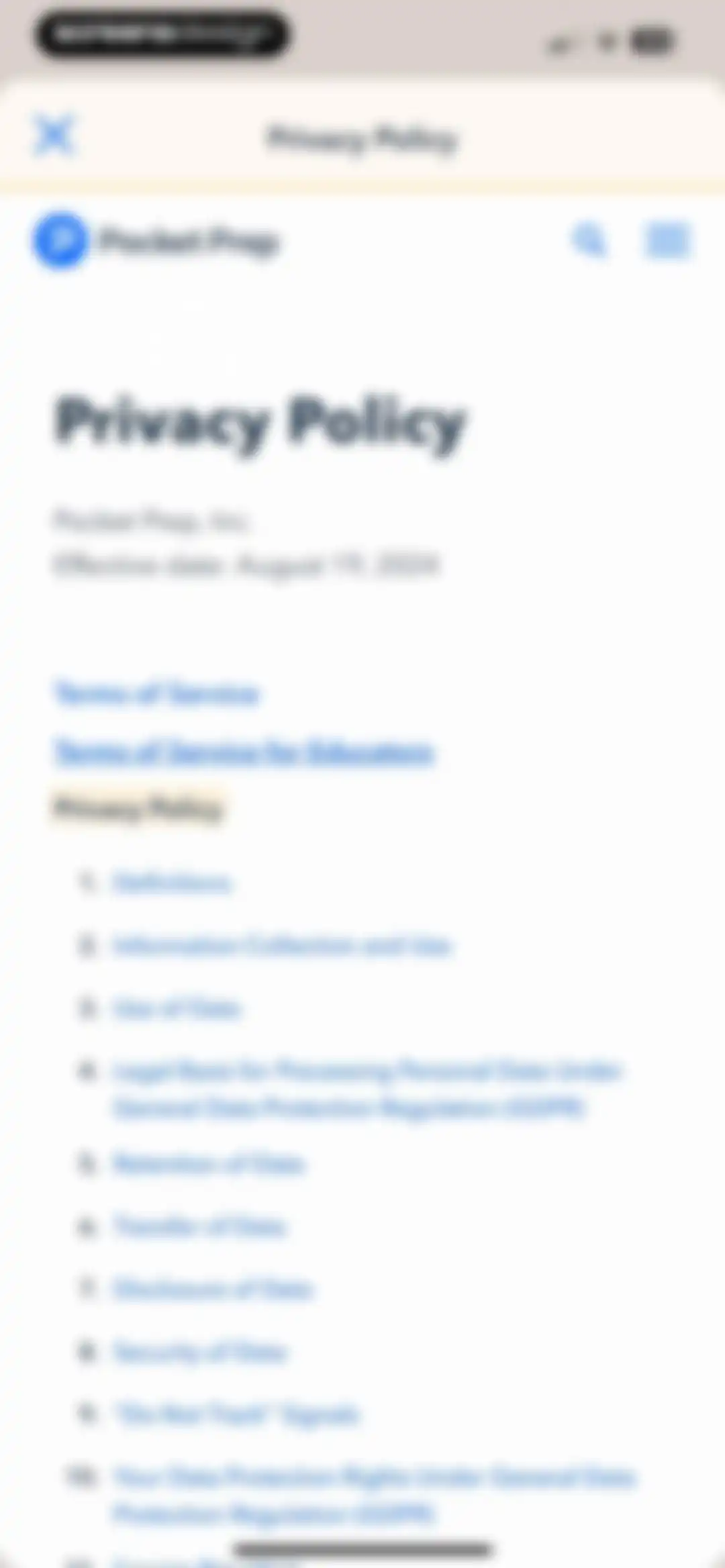 Pocket Prep Behavioral Health screen 75