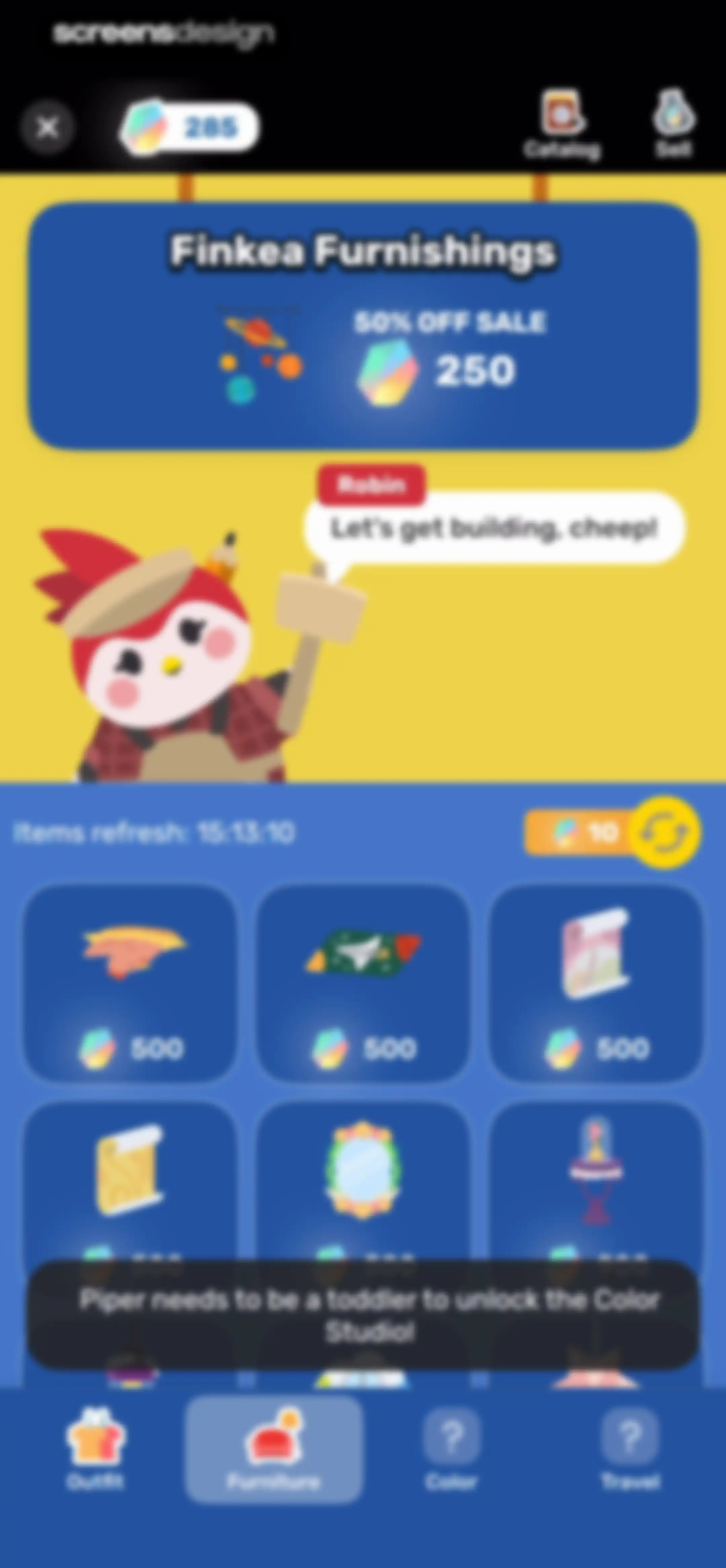Finch: Self-Care Pet screen 125