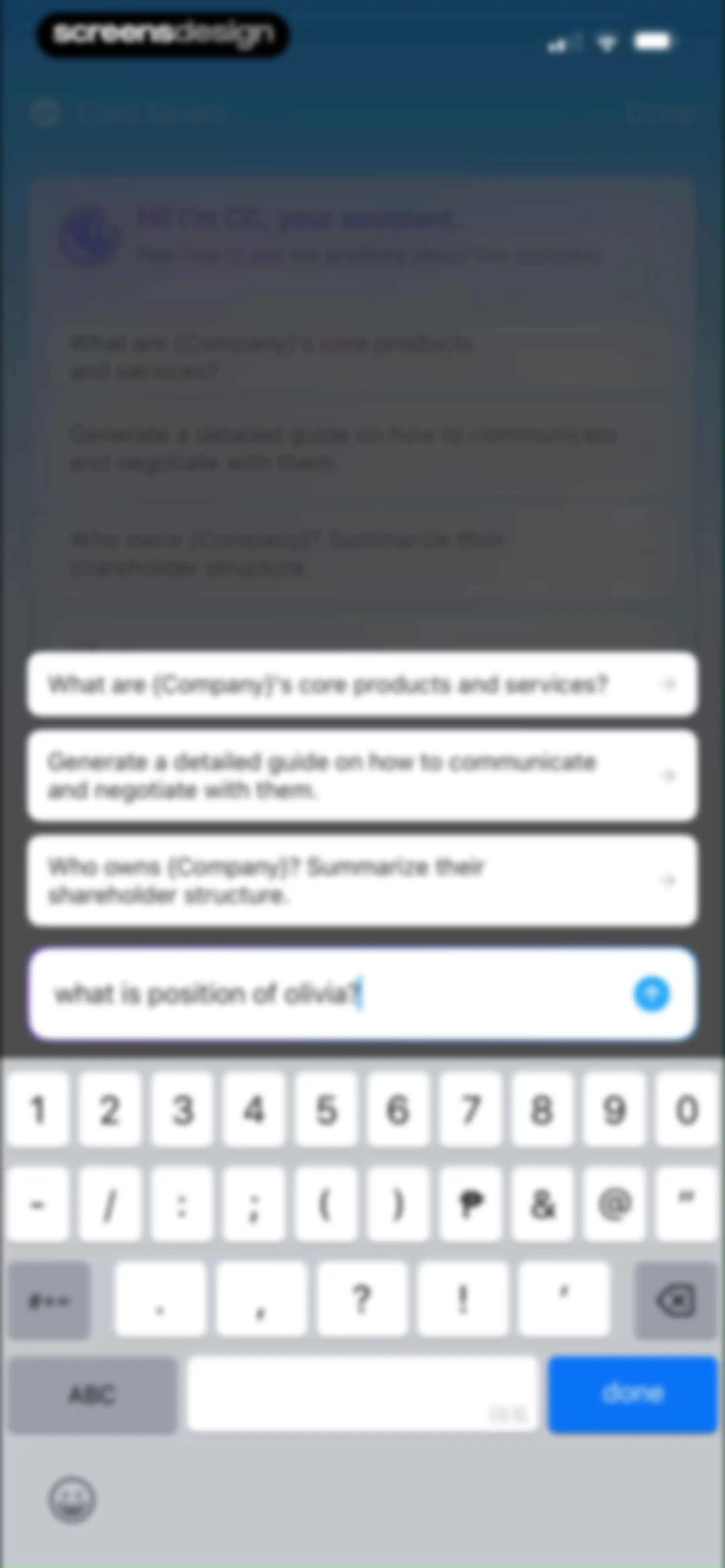 CamCard AI Business Assistant screen 95