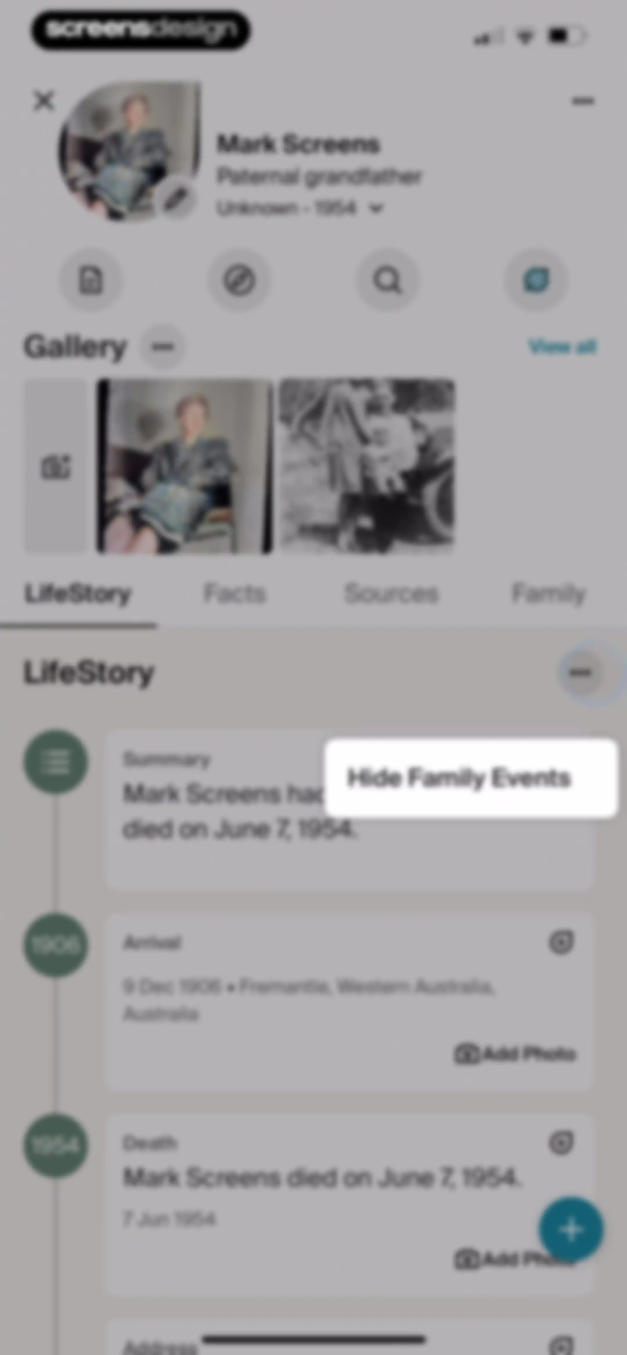 Ancestry: Family History & DNA screen 112