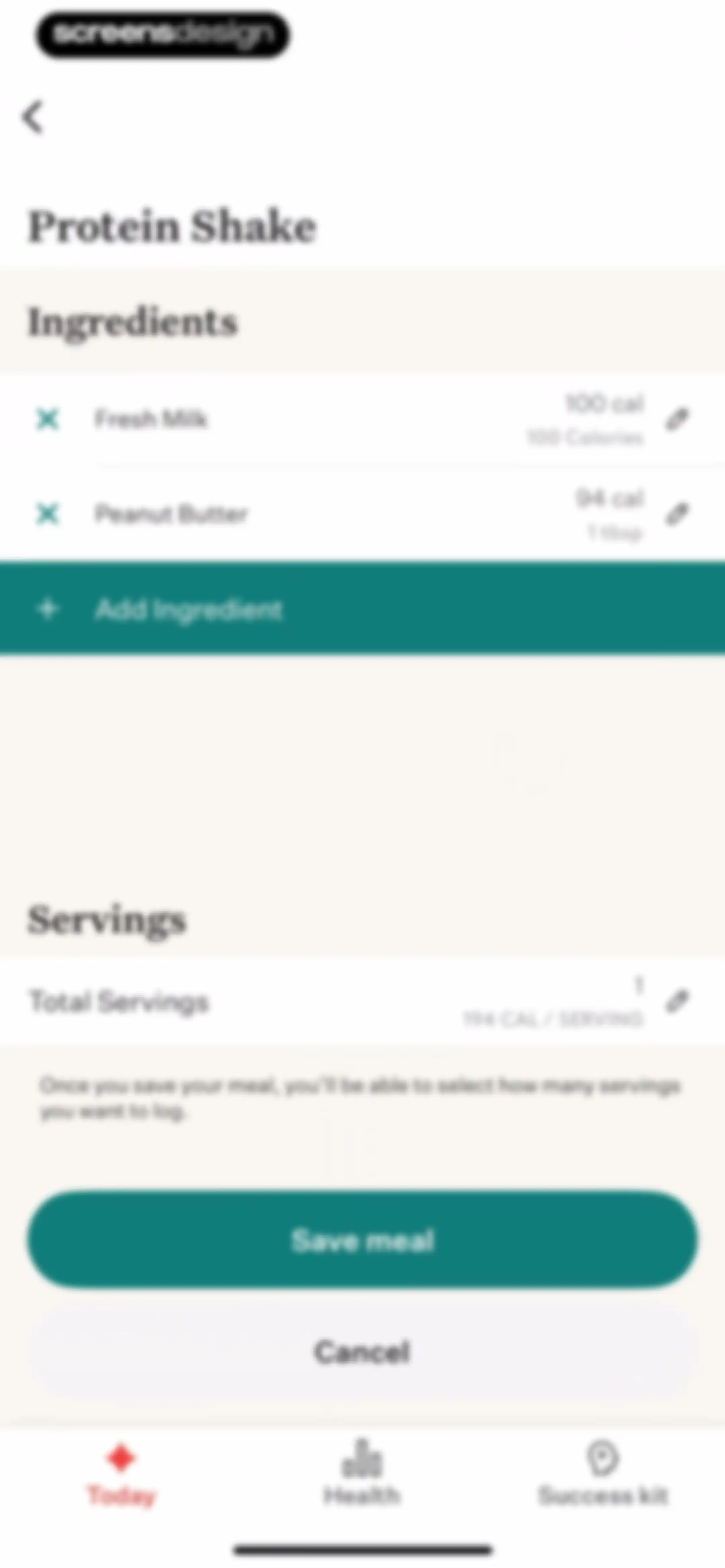 Noom Weight Loss, Food Tracker screen 208