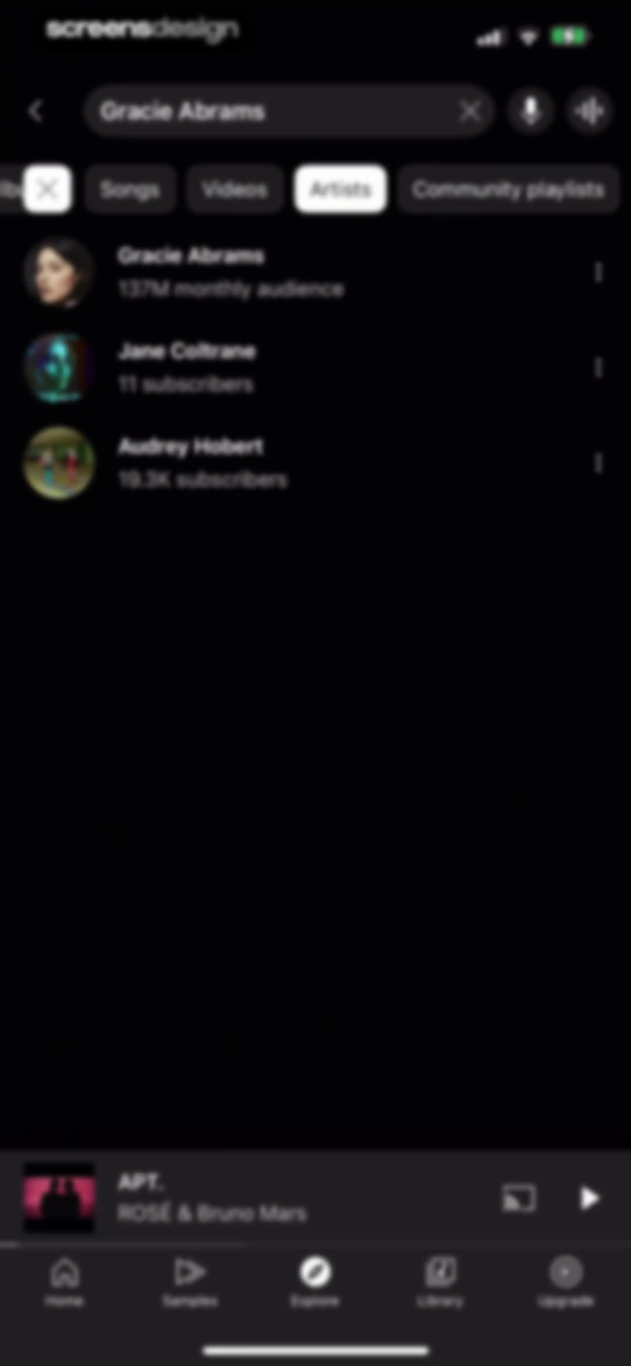 YouTube Music screen 132