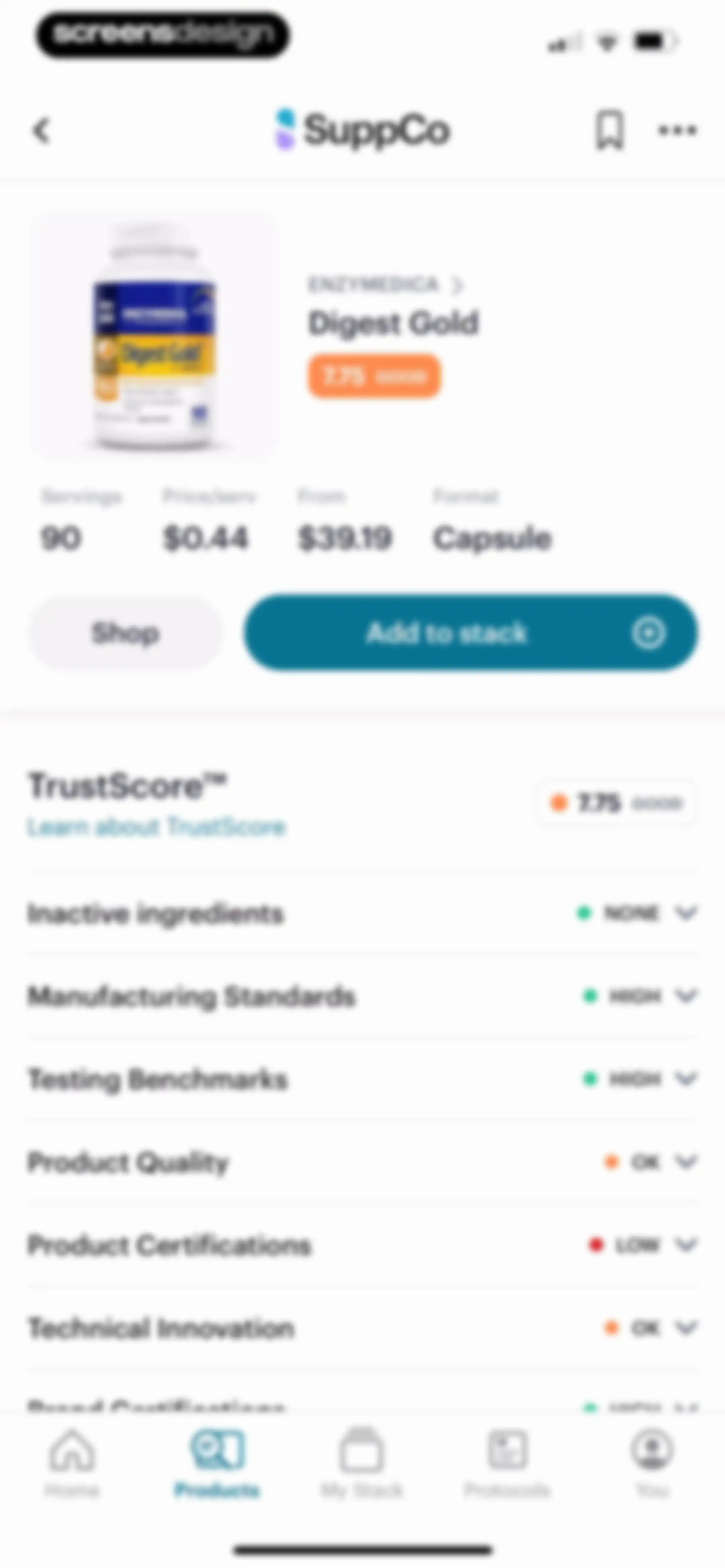SuppCo: Supplement Scanner screen 72