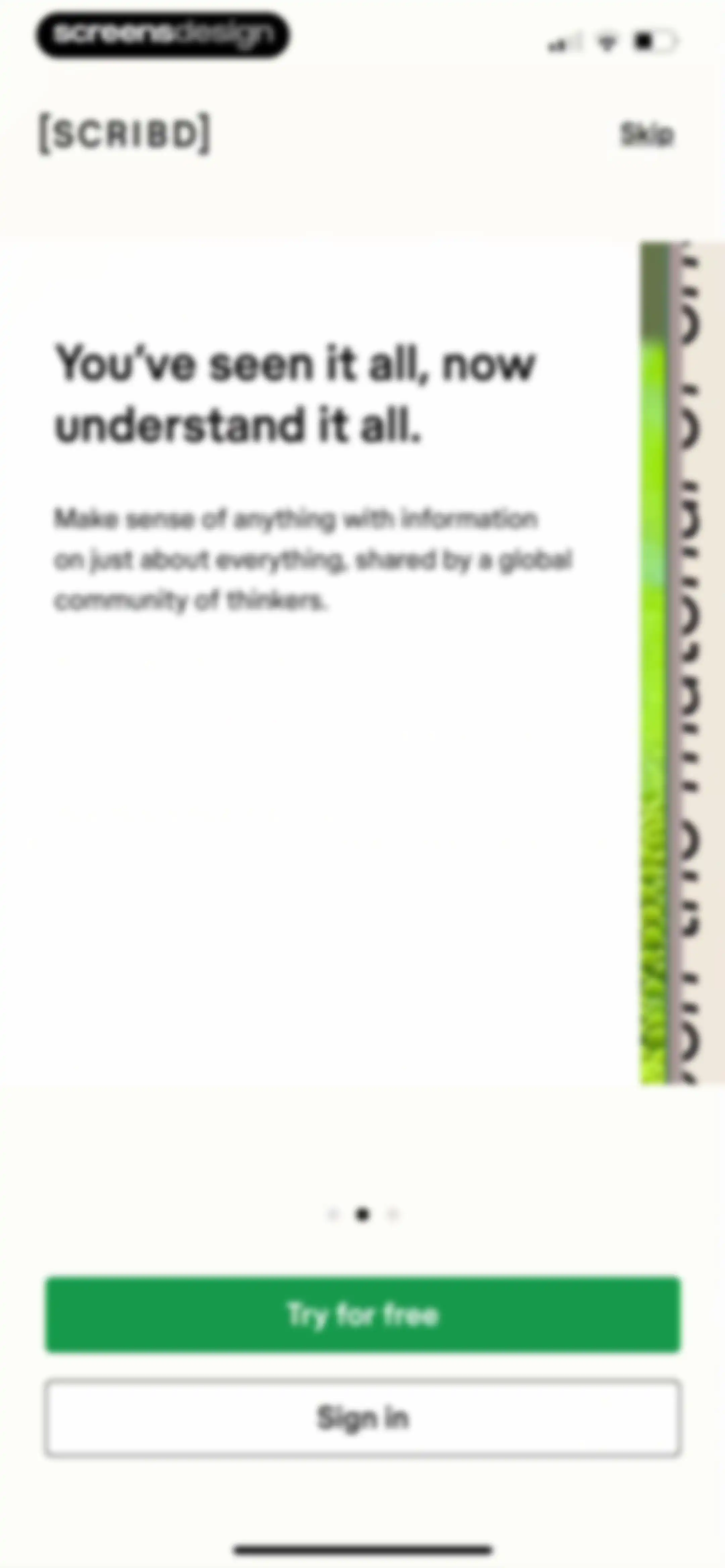 Scribd: 170M+ documents screen 3