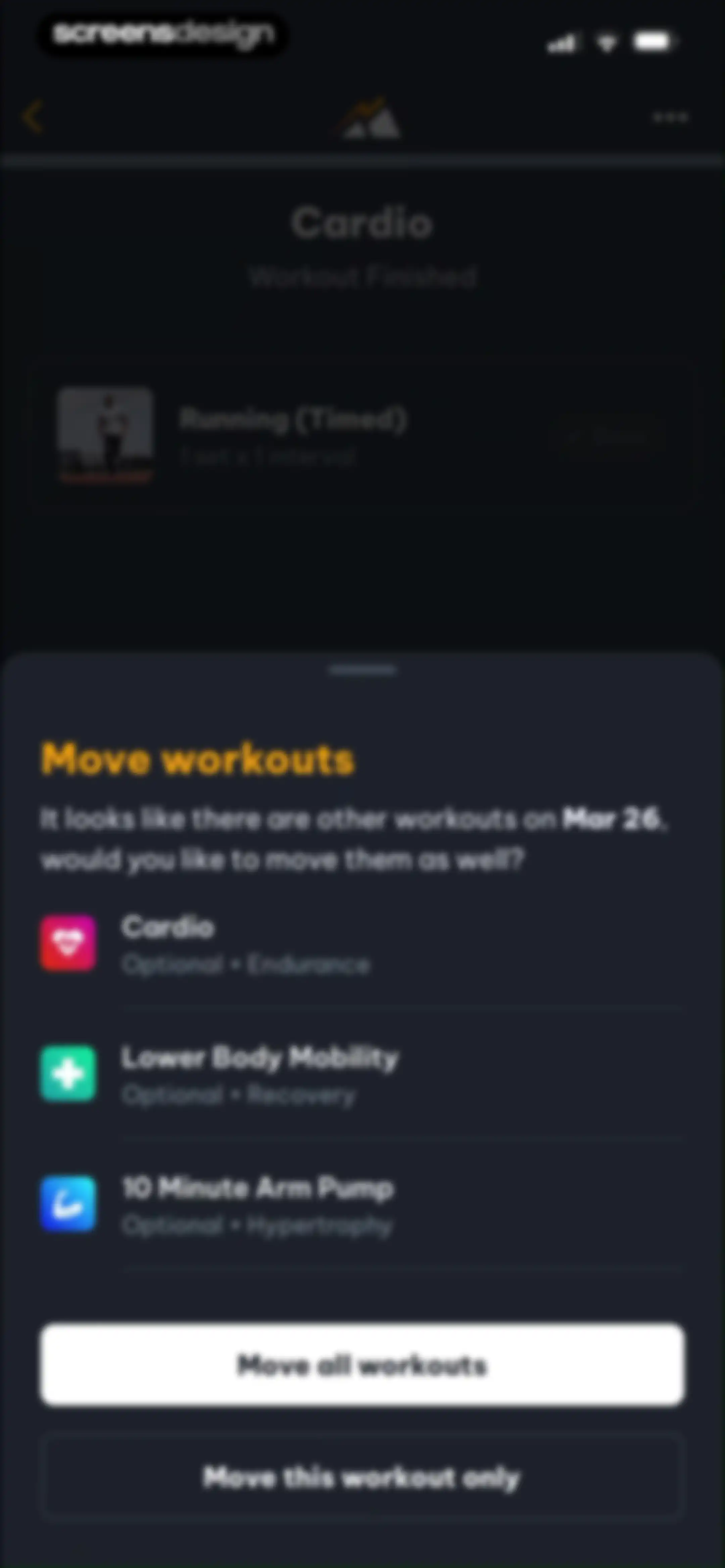 Peak Strength screen 62