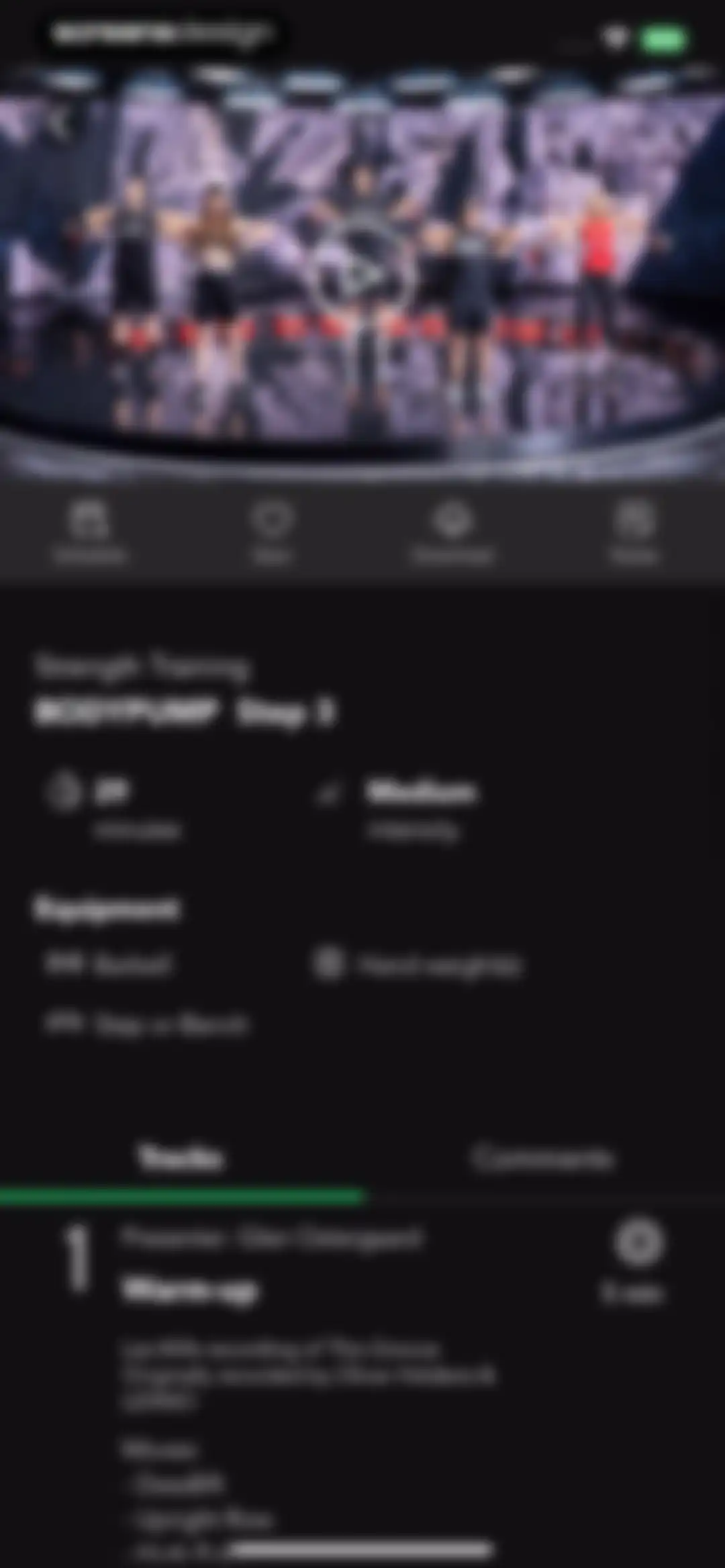 LES MILLS+: home workout app screen 29