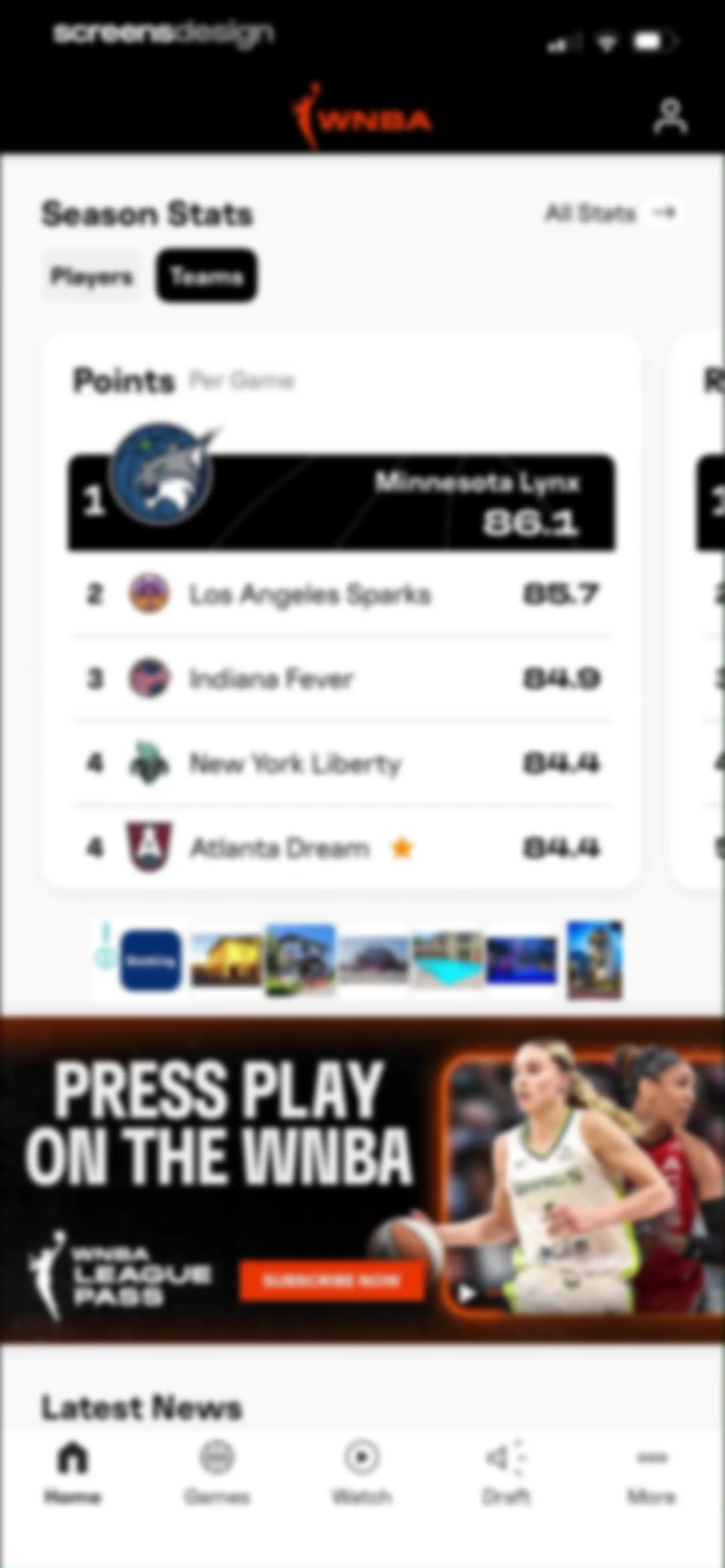 WNBA: Live Games & Scores screen 47