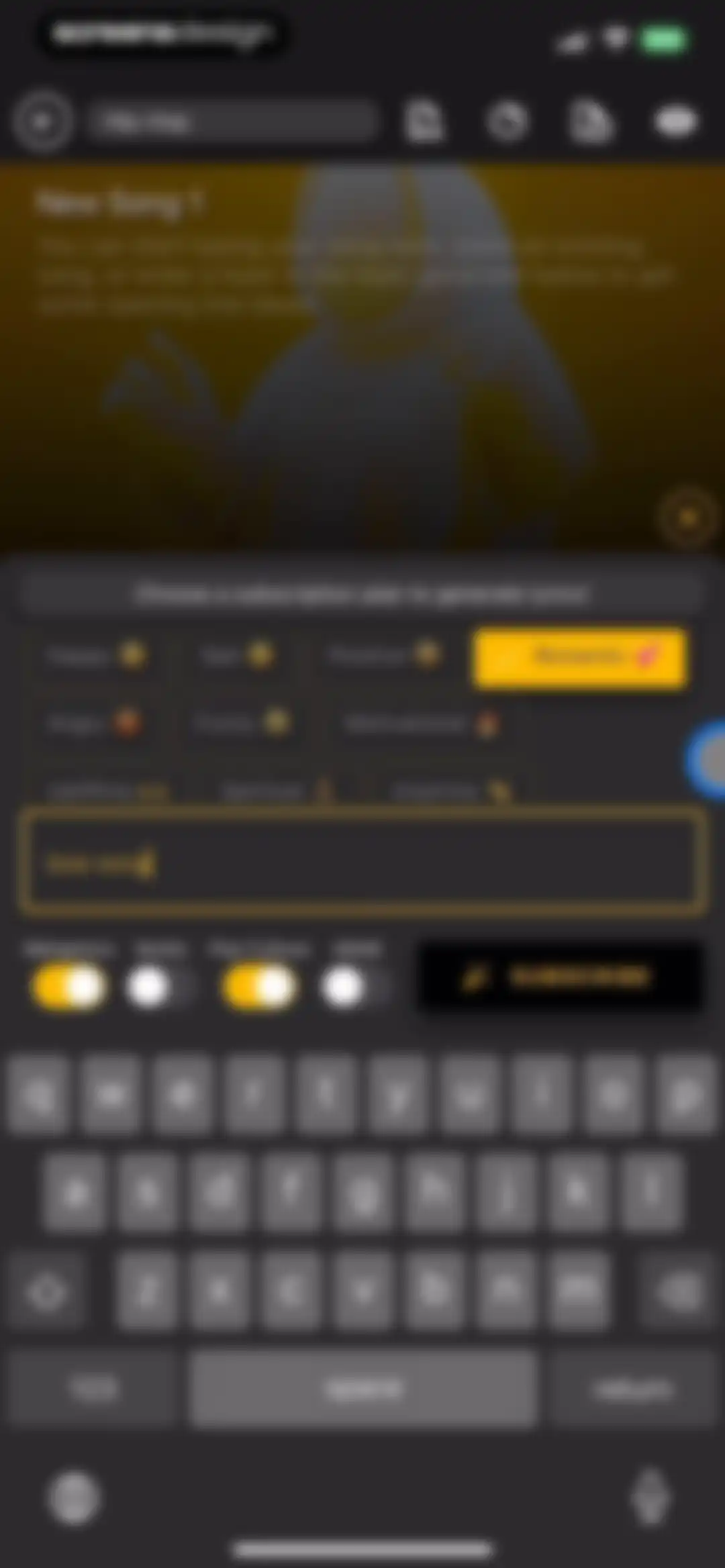 GhostWriter AI Lyrics screen 14