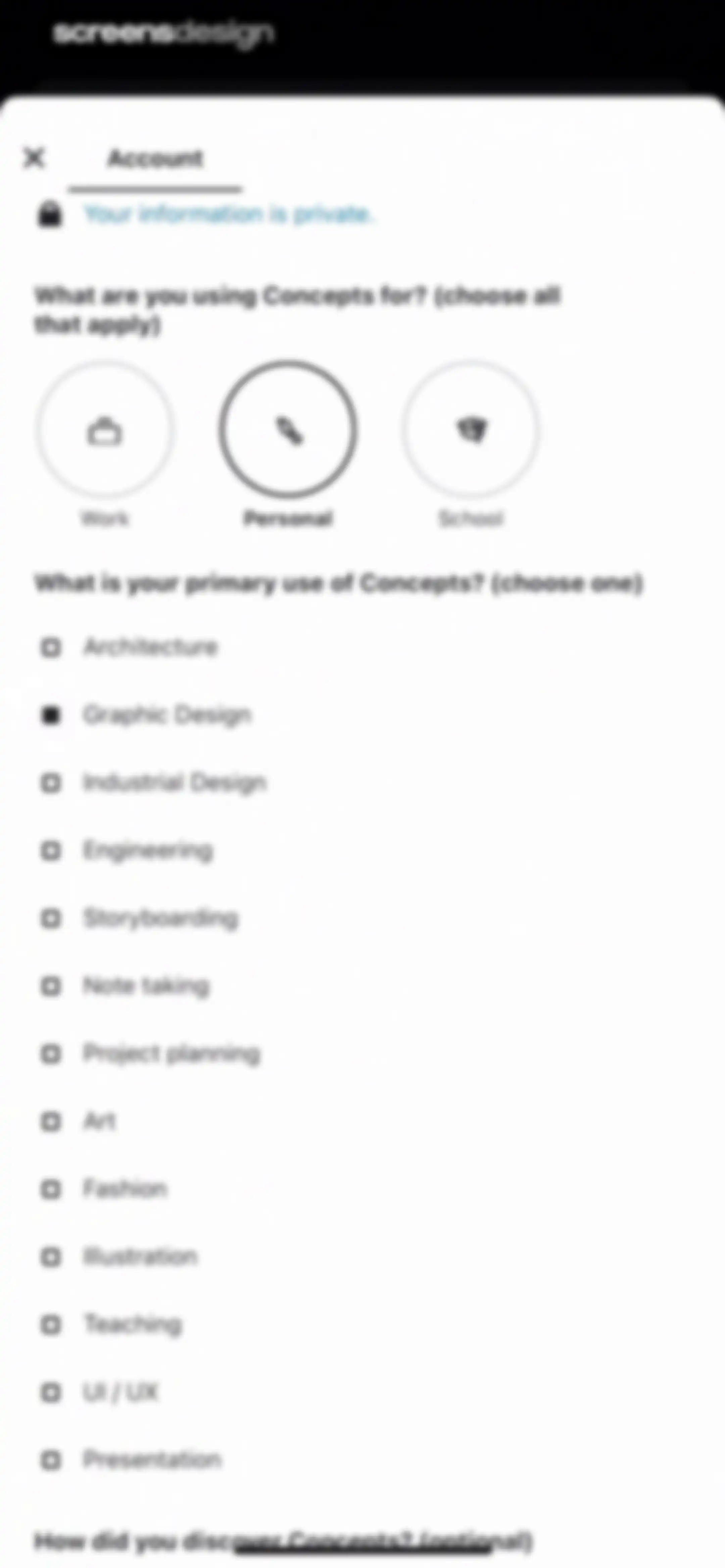 Concepts screen 13