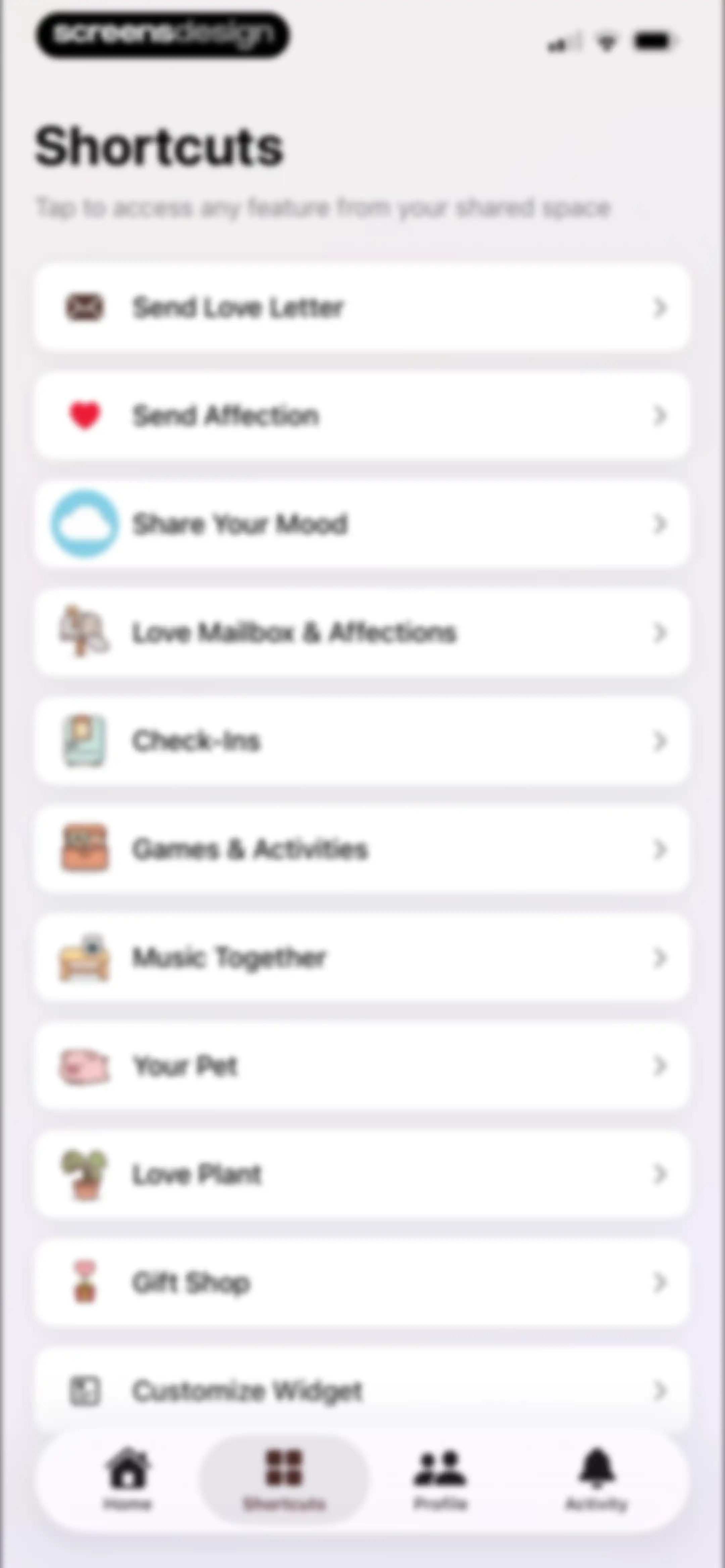 lovelee couples: love note app screen 97