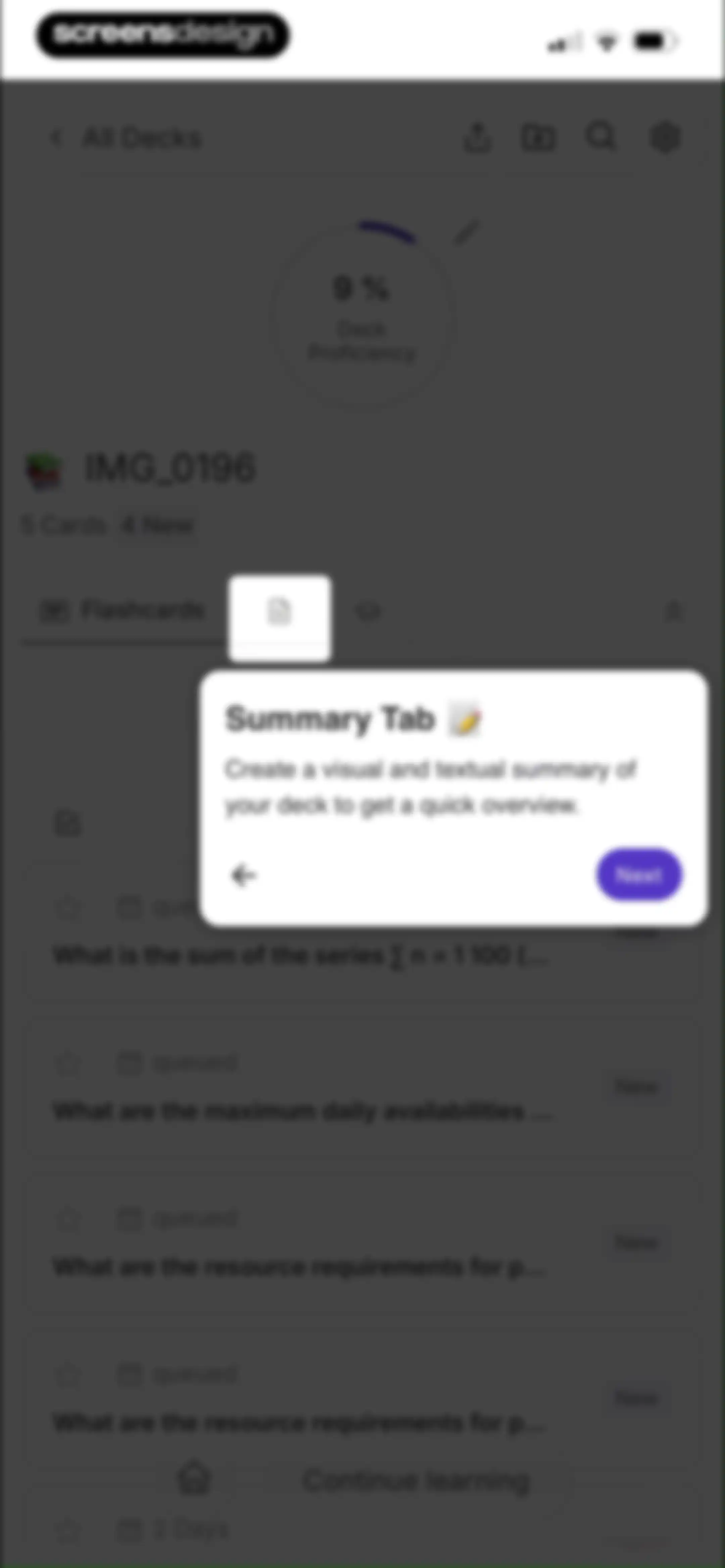 Retain Cards: AI Flashcards screen 65