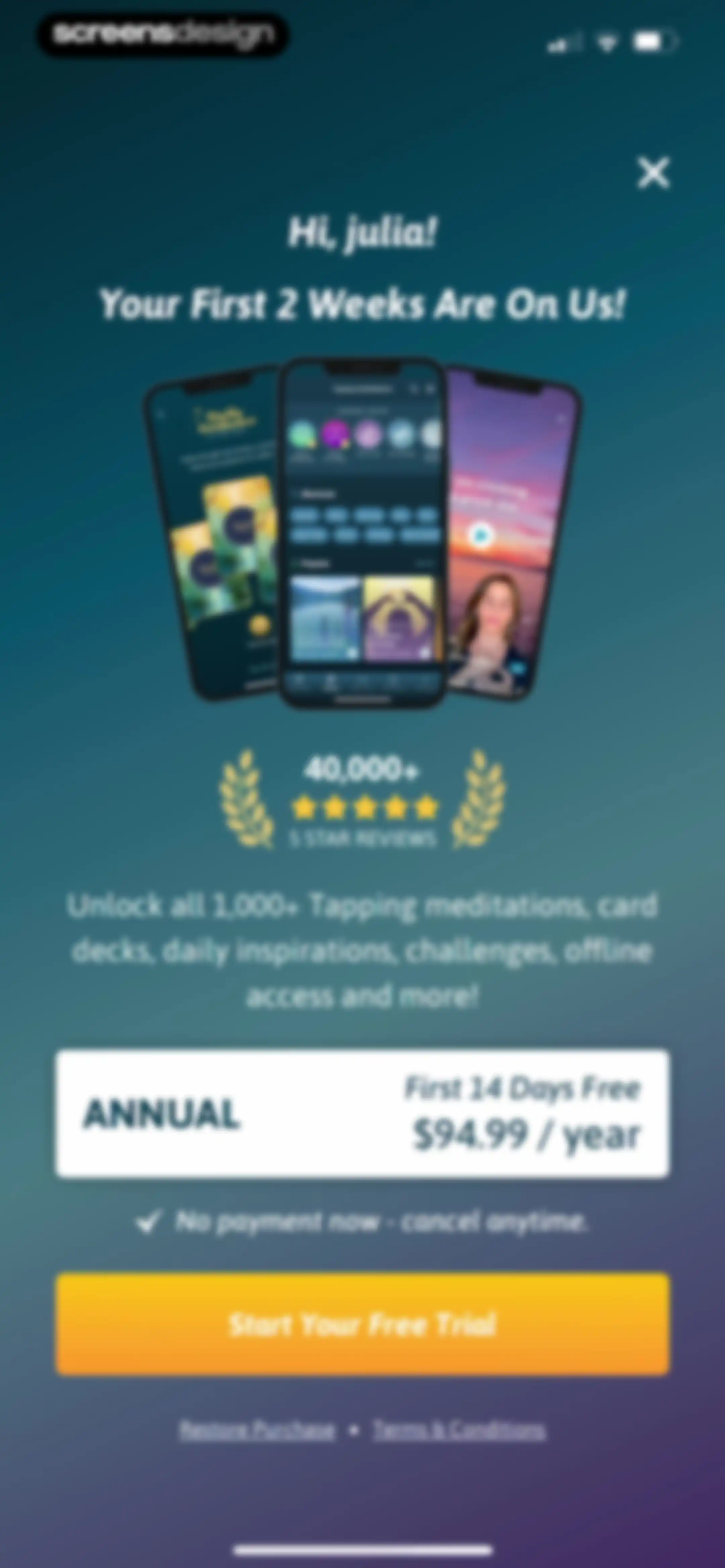 The Tapping Solution screen 9