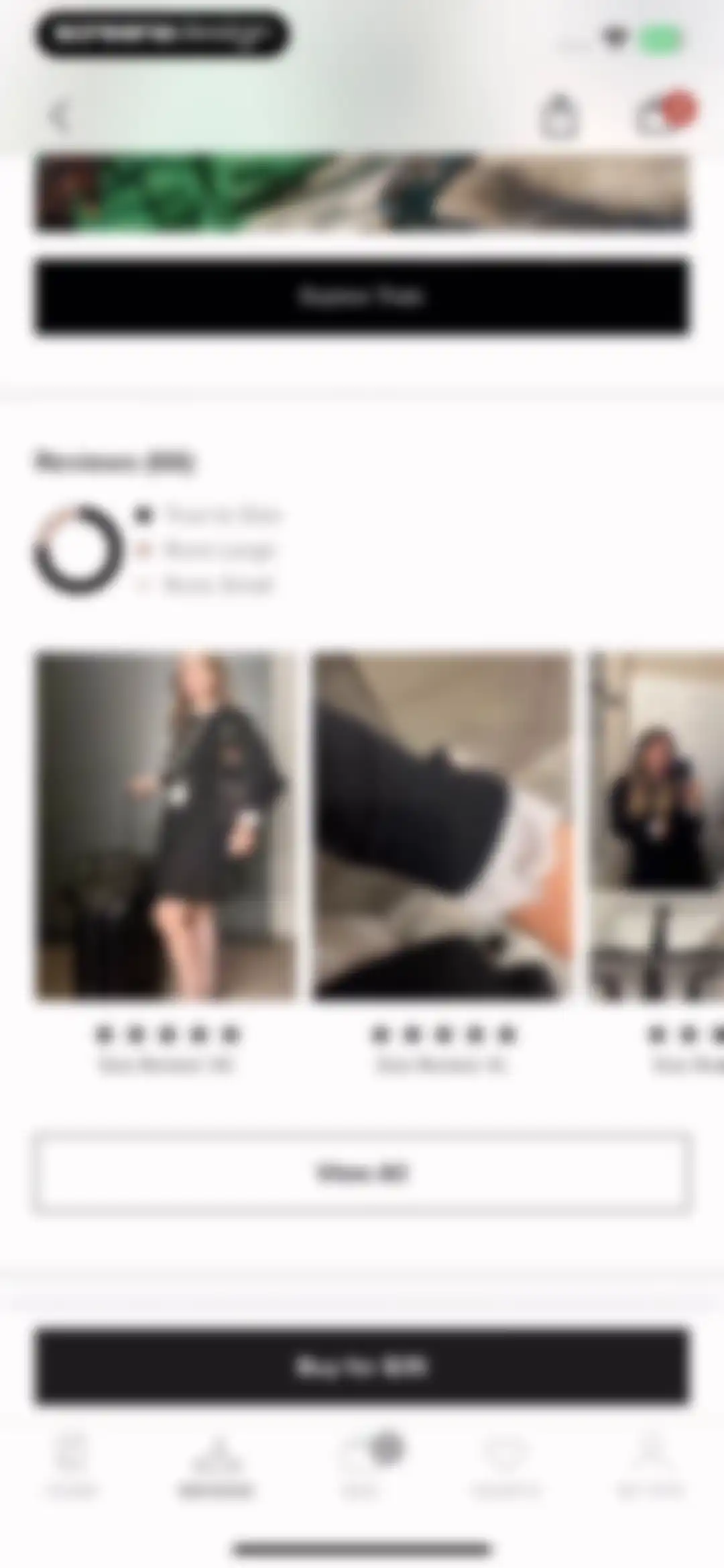 Rent the Runway (RTR) screen 66