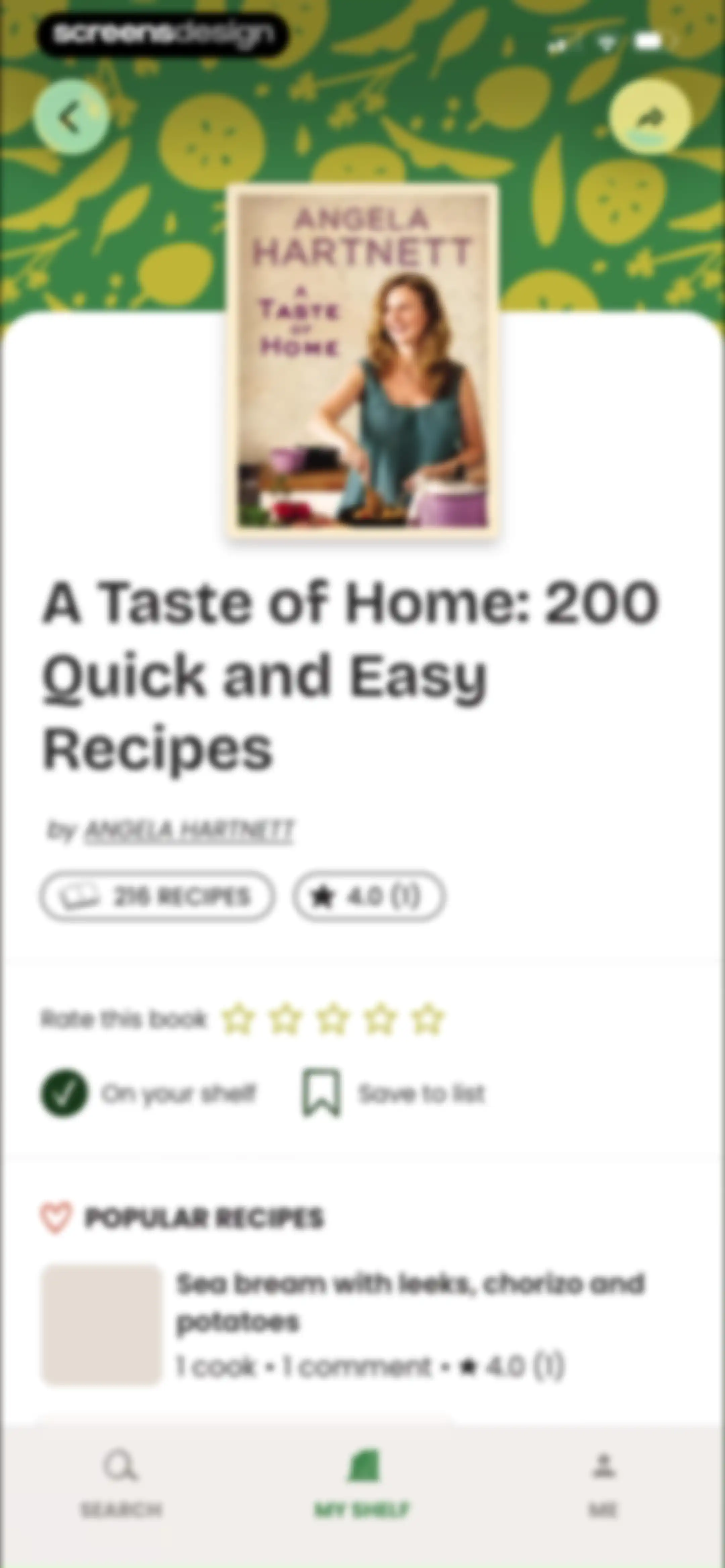 CookShelf: Search Cookbooks screen 38