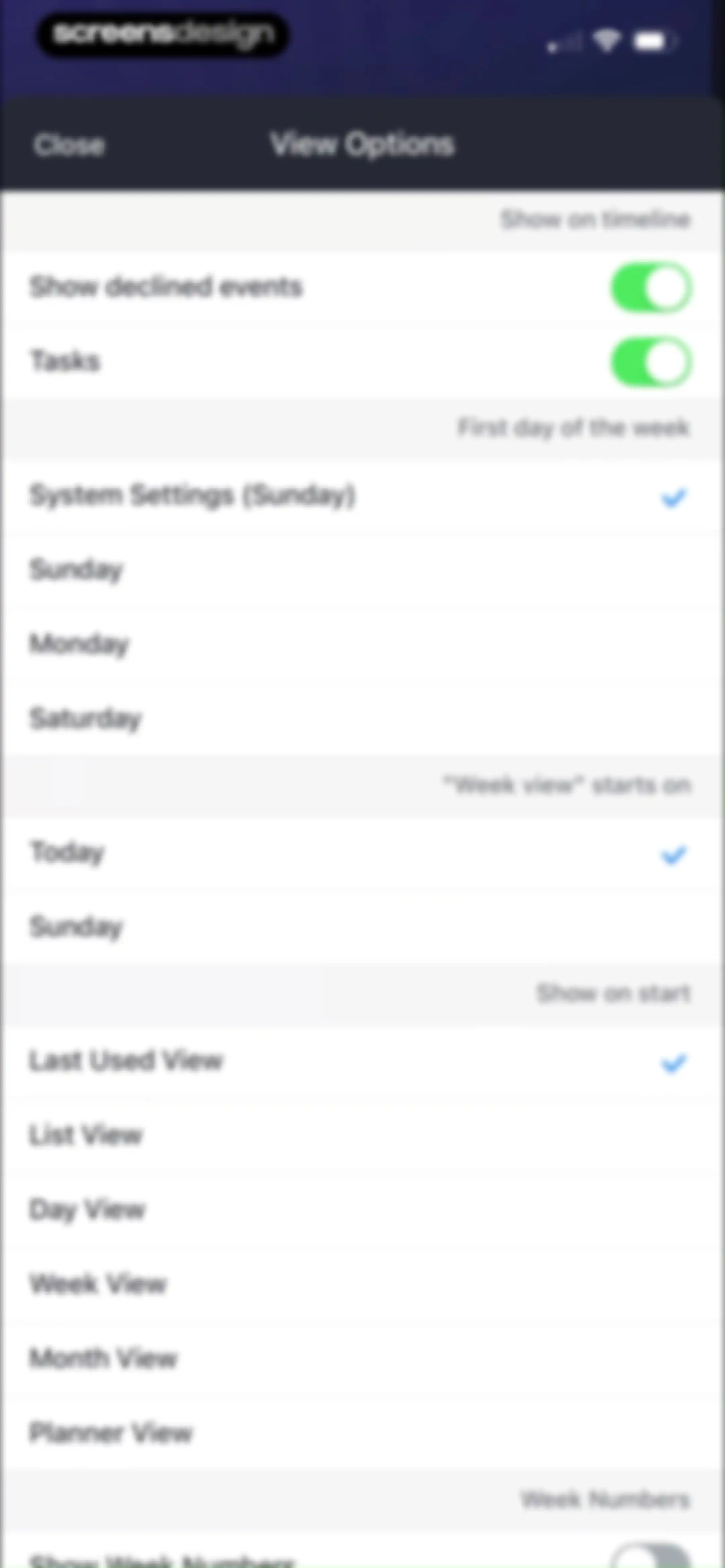 Calendars: Schedule Planner screen 93