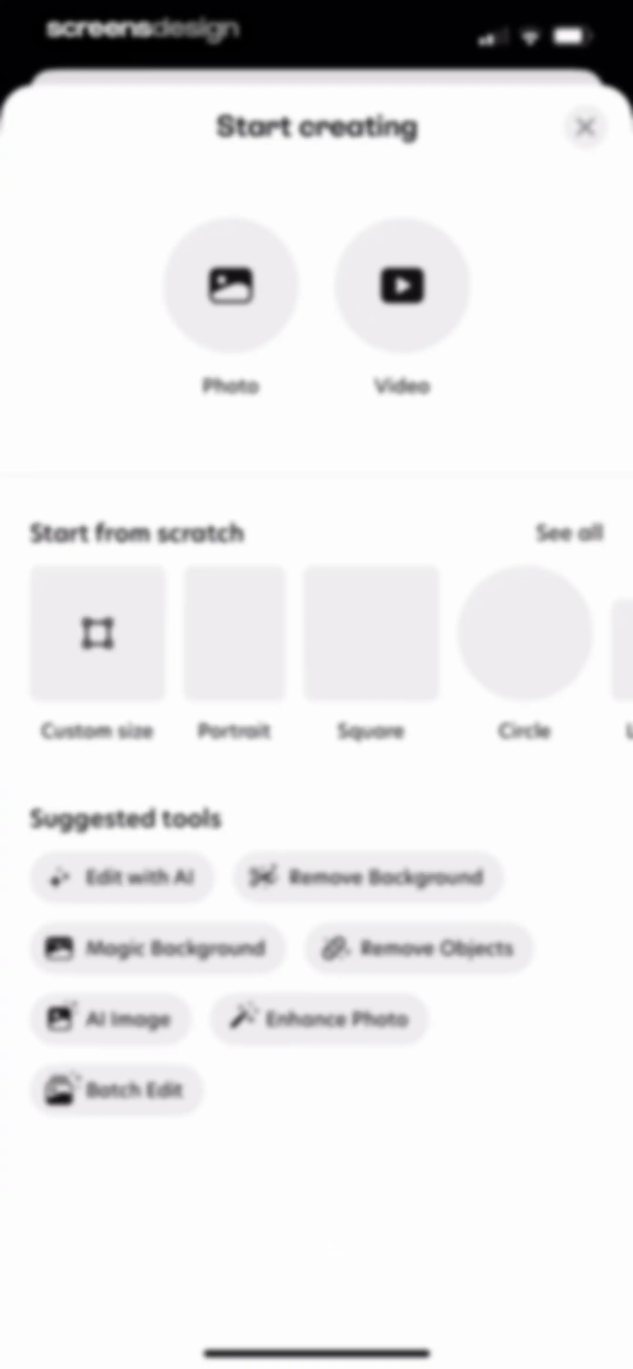 Bazaart AI Photo Editor Design screen 172
