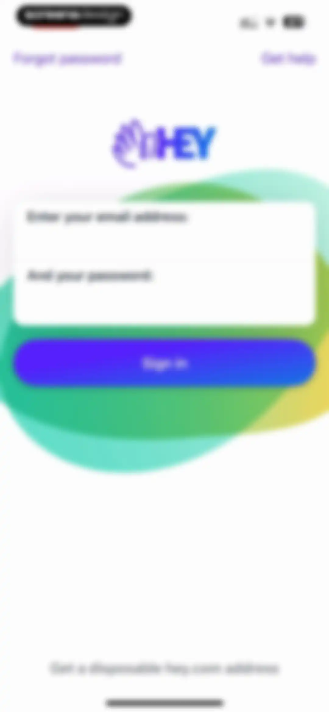 HEY Email screen 1