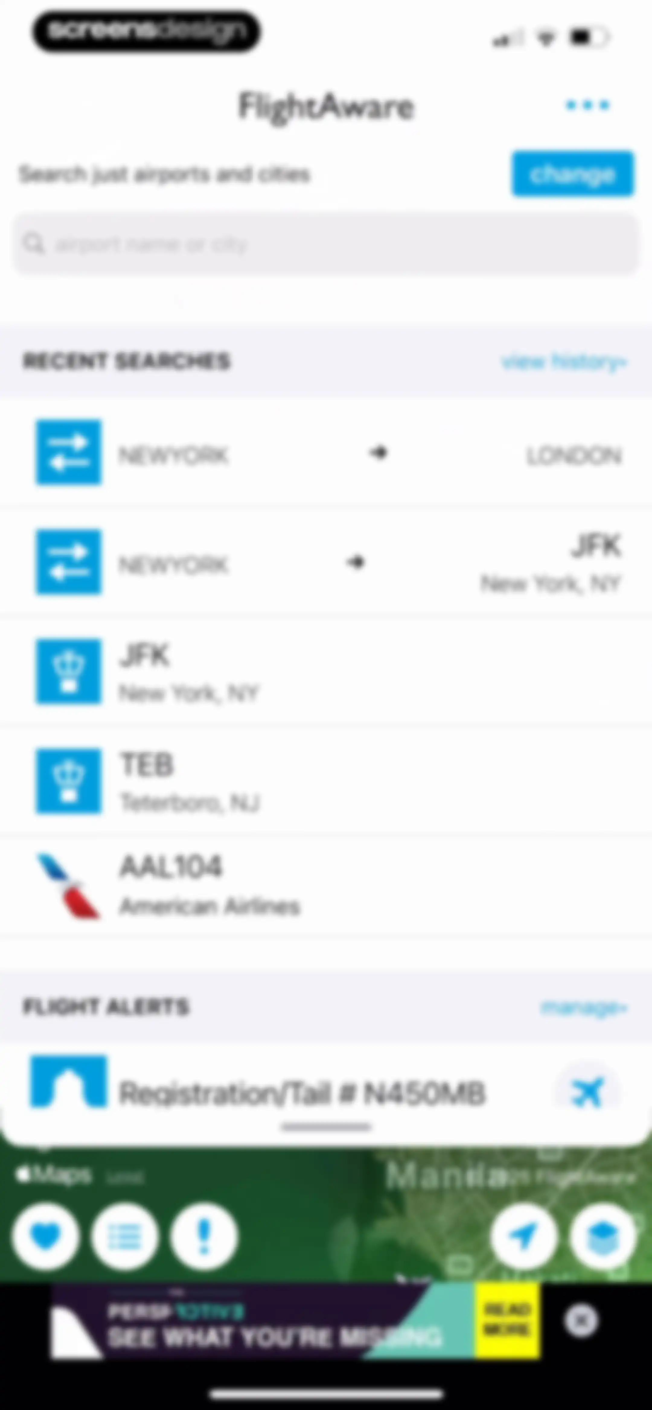 FlightAware Flight Tracker screen 74