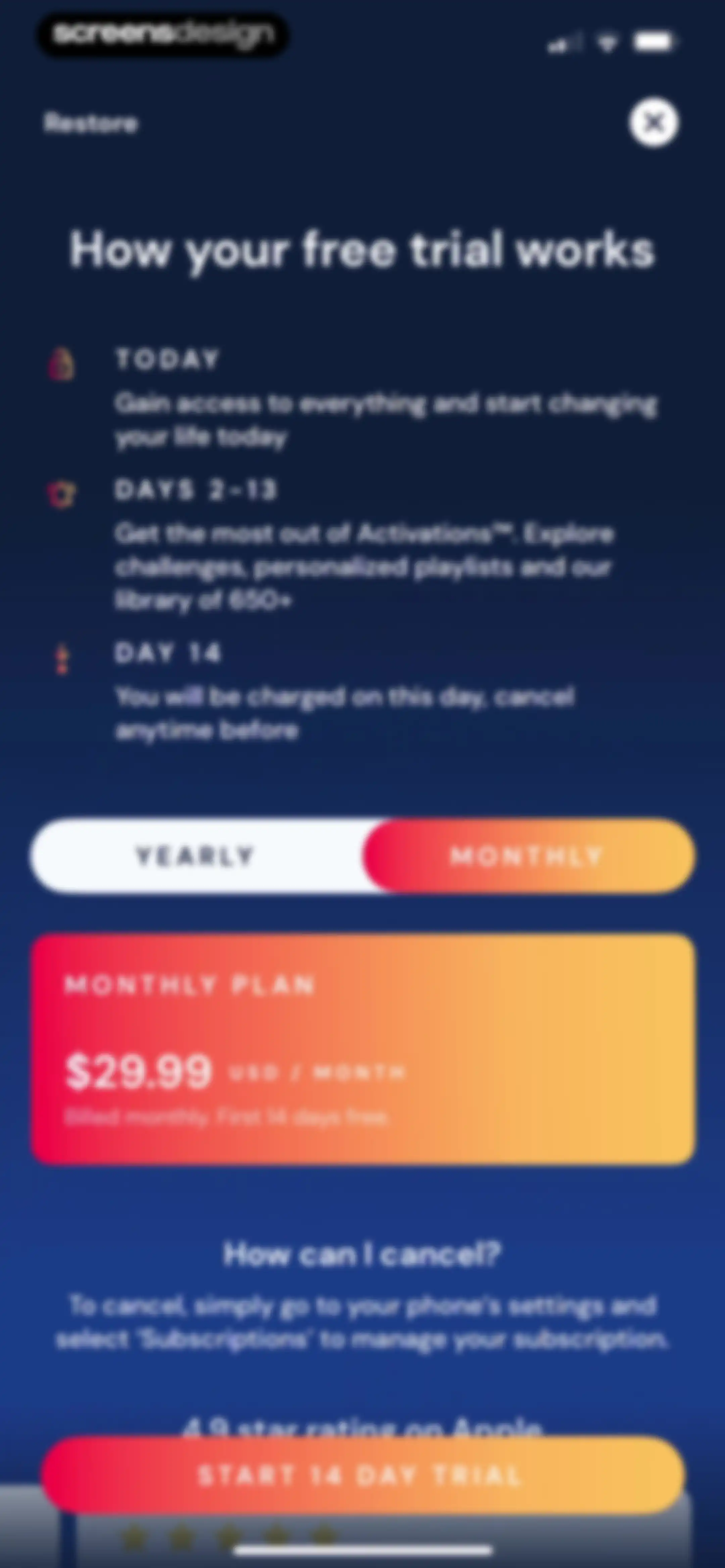 Activations: Daily Motivation screen 24