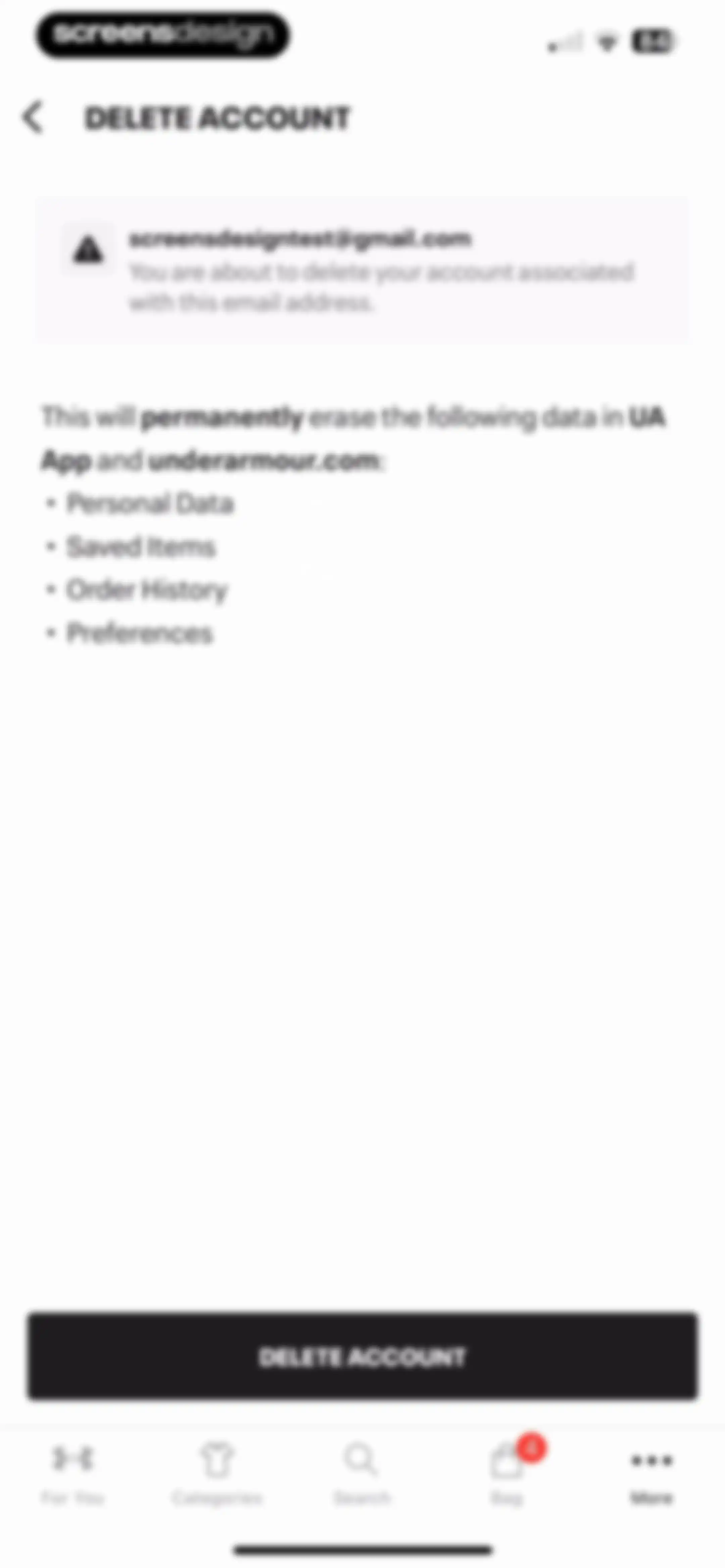 Under Armour screen 105