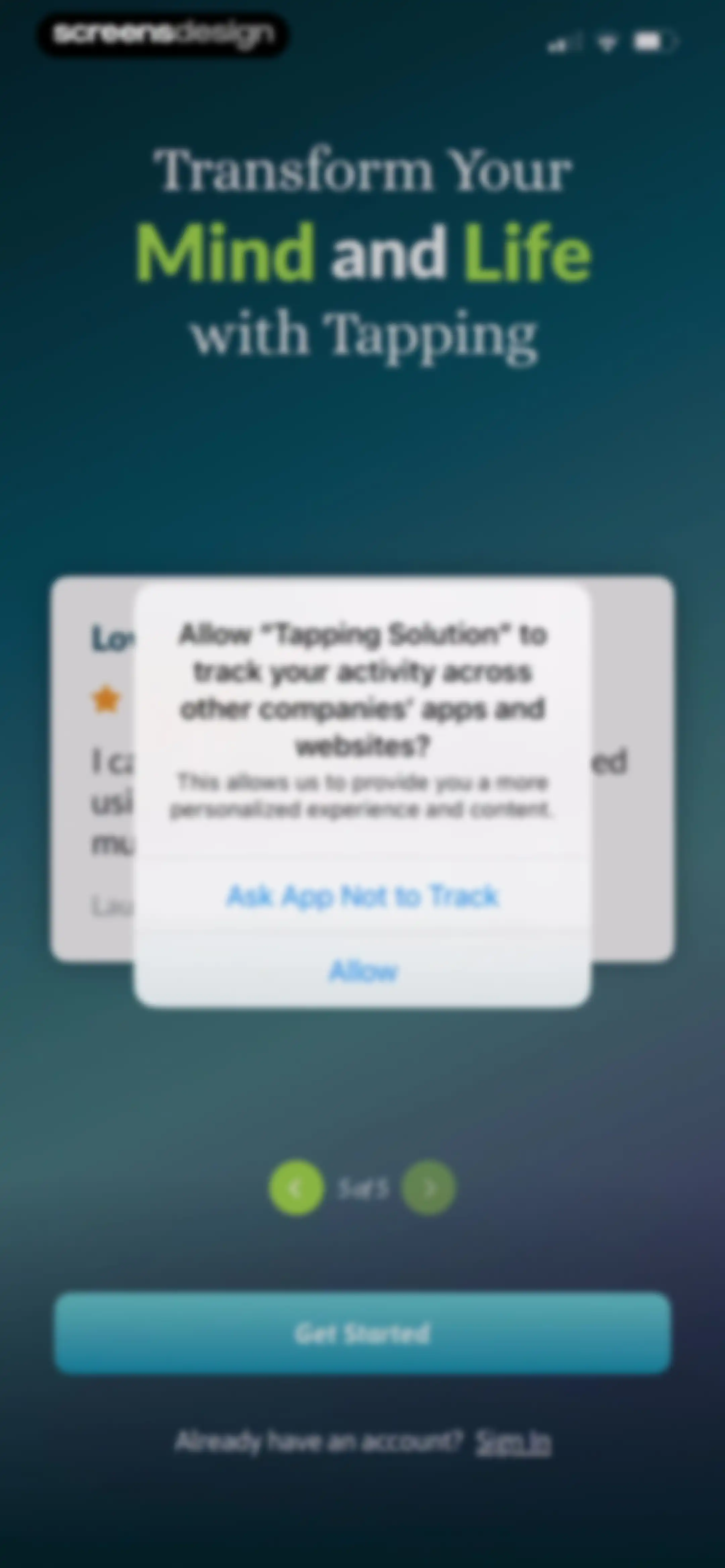 The Tapping Solution screen 6