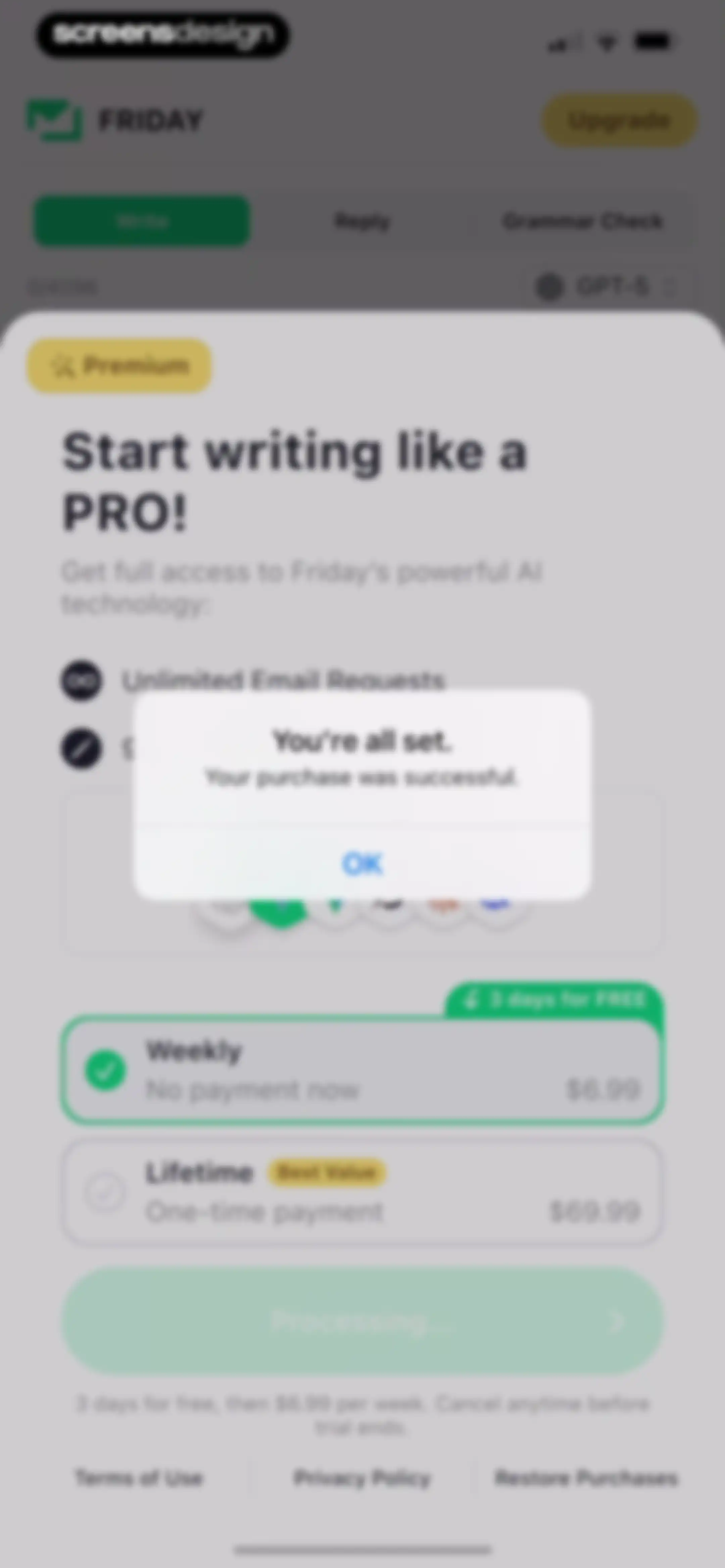 Friday AI Email Writer screen 20
