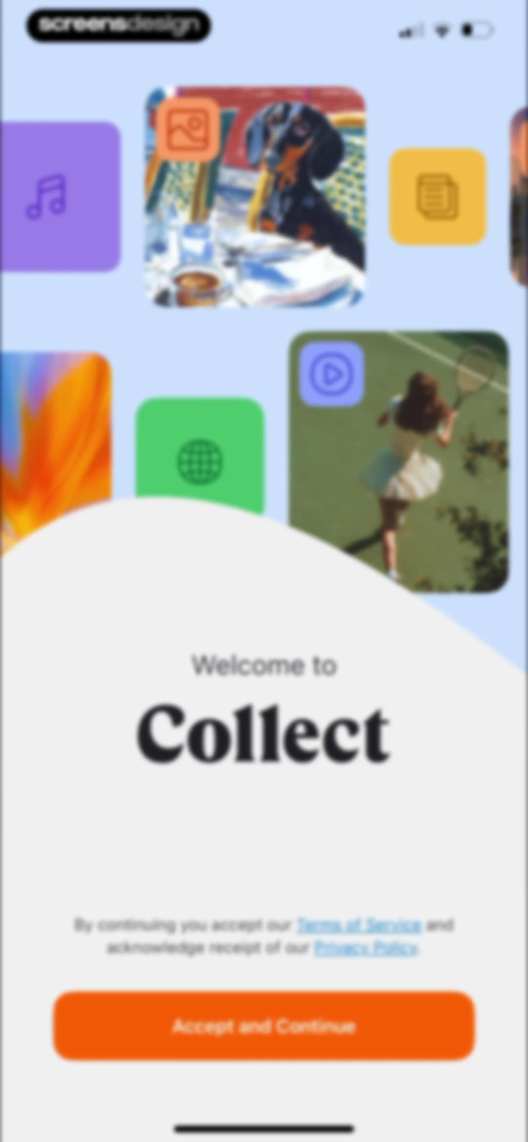 Collect by WeTransfer screen 2
