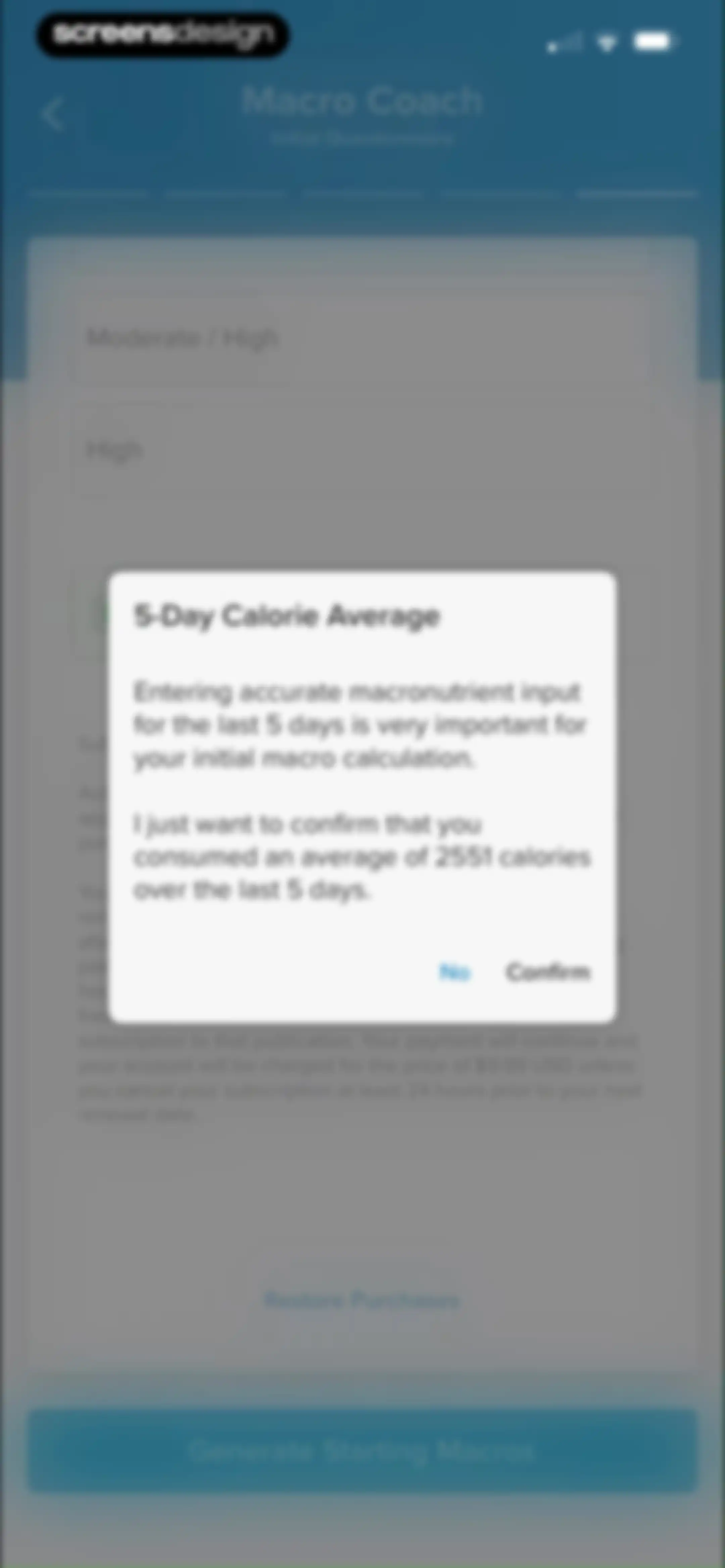 My Macros+ | Macro Tracker screen 167
