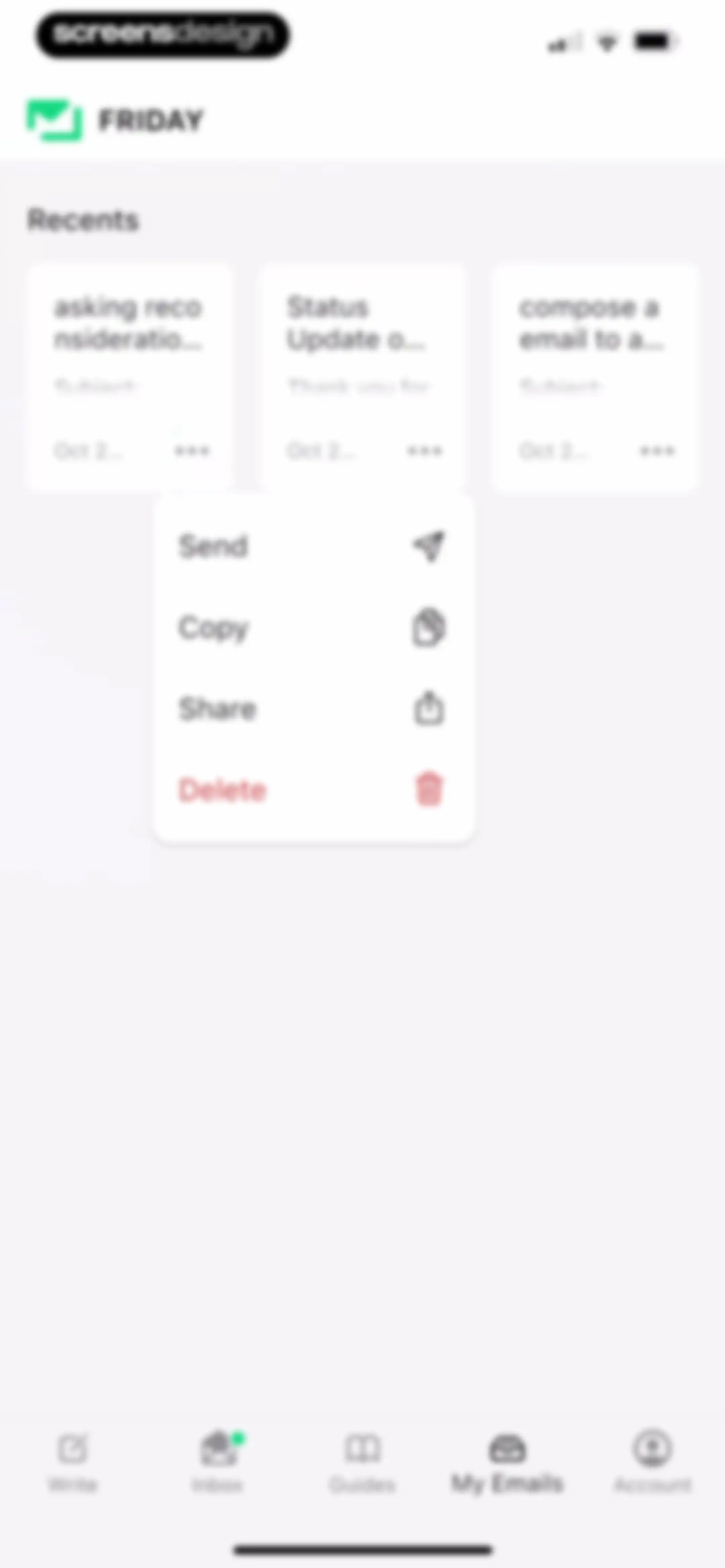 Friday AI Email Writer screen 78