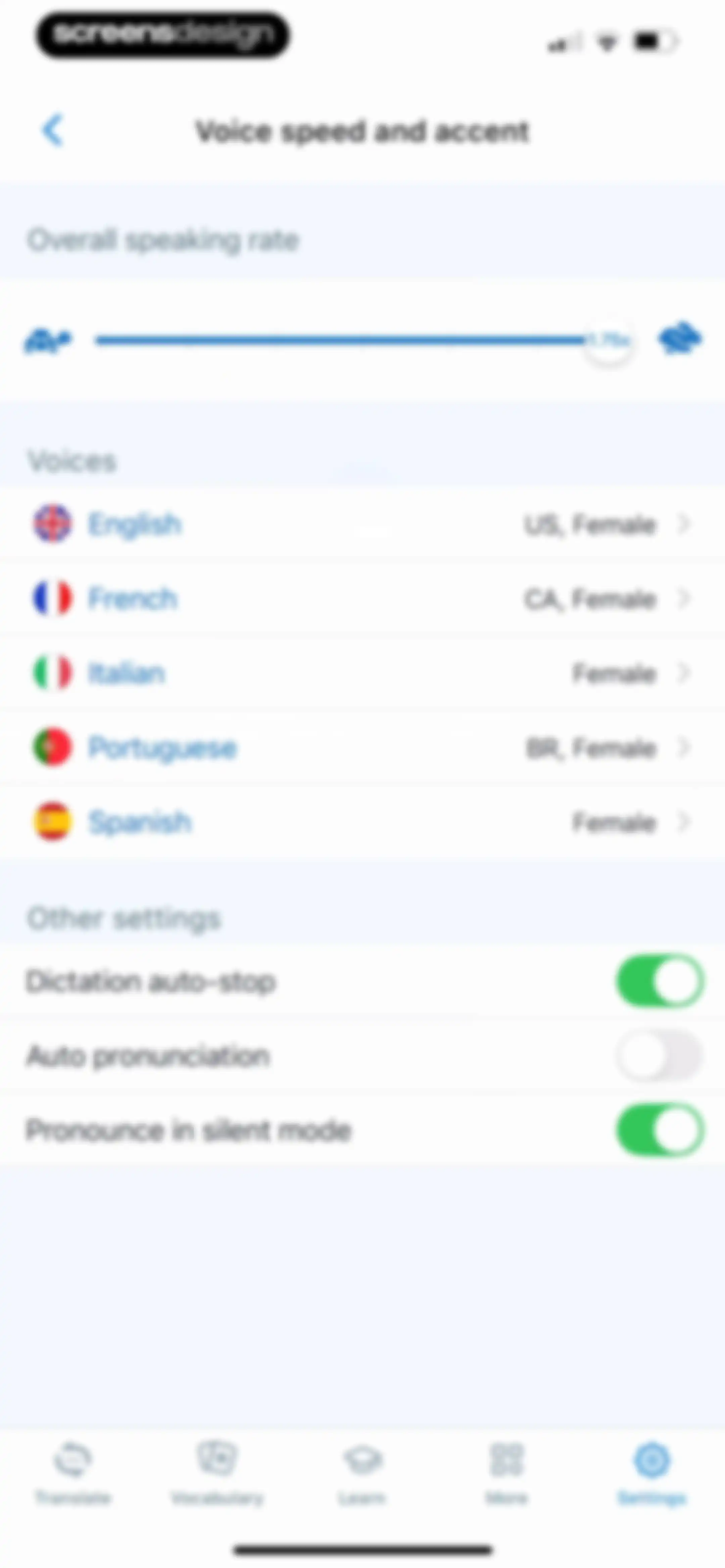 Reverso translate and learn screen 135