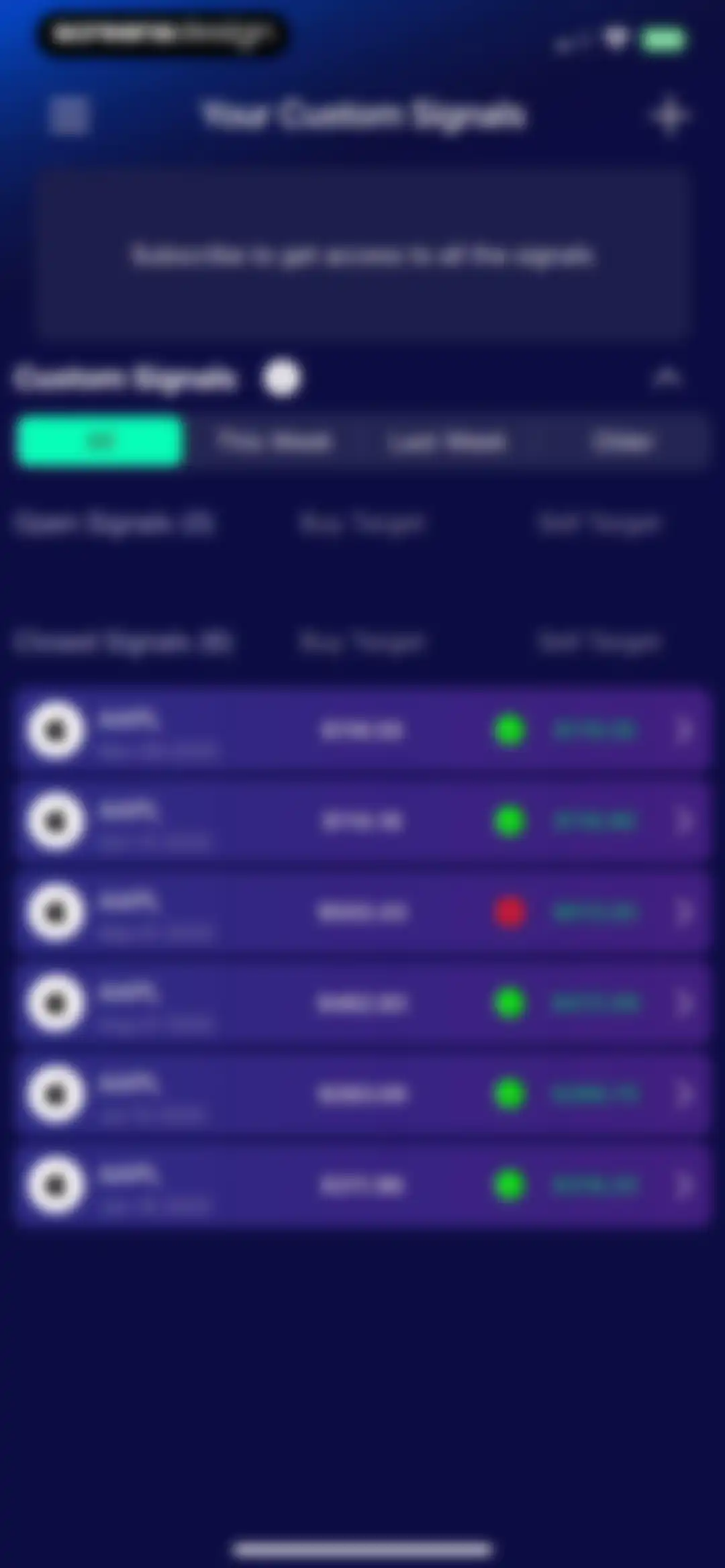 Stocks Alerter screen 60
