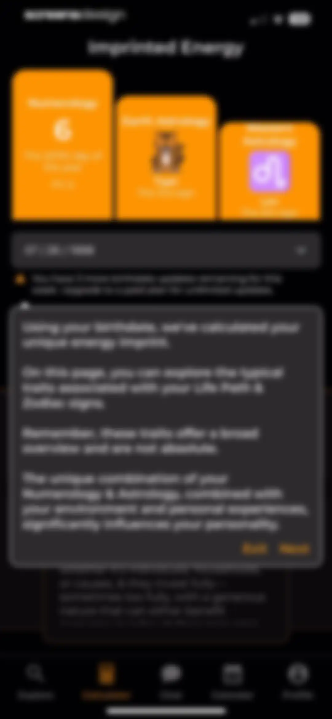 CUE Astrology screen 13
