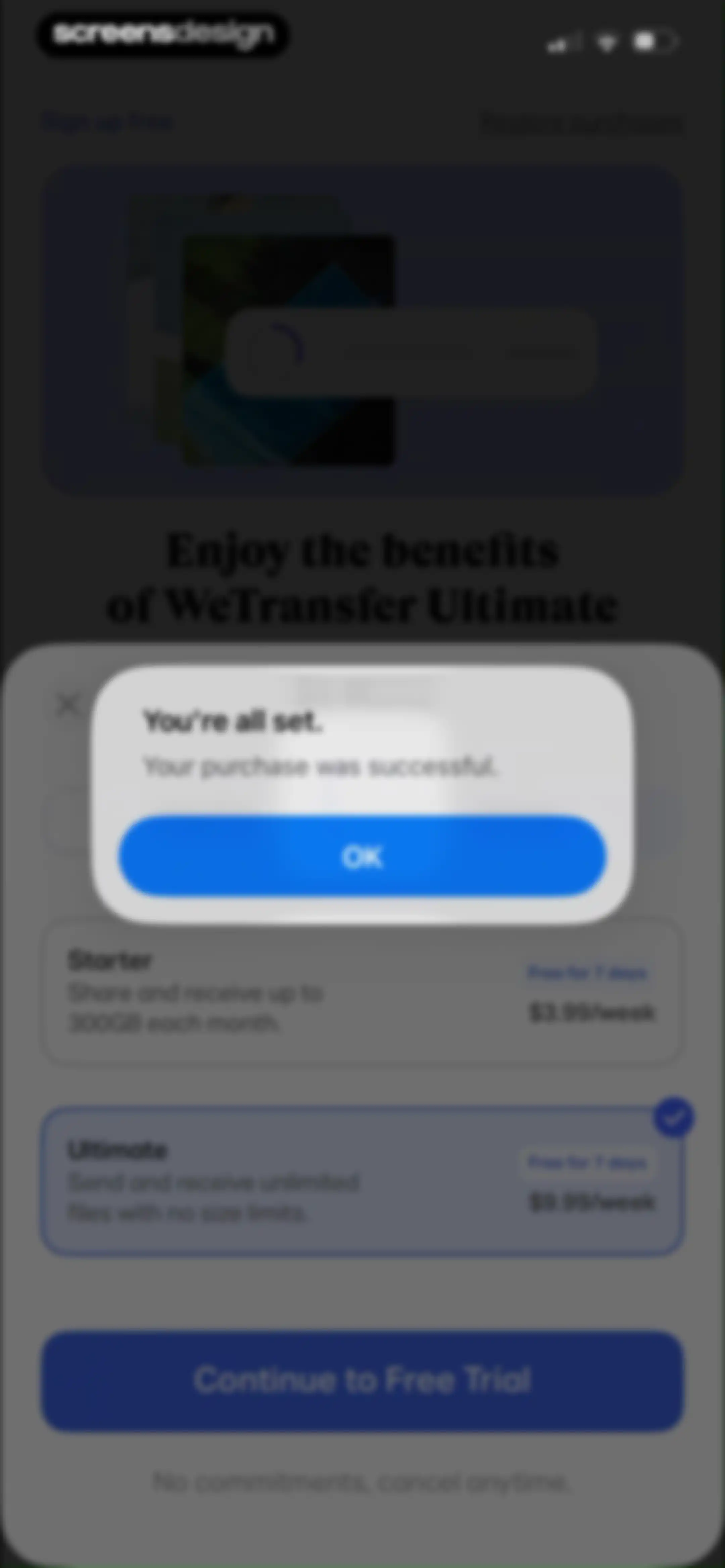 WeTransfer: Transfer Files screen 9