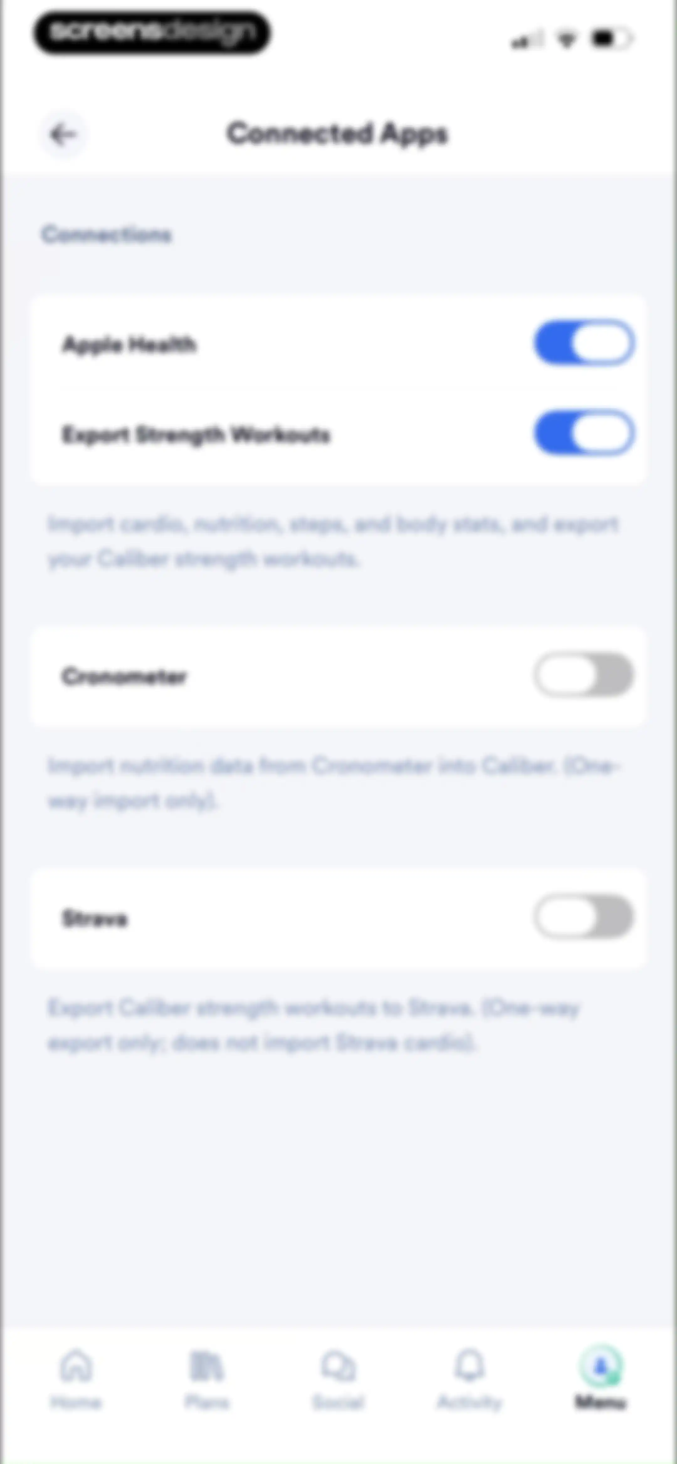 Caliber: Strength Training screen 162