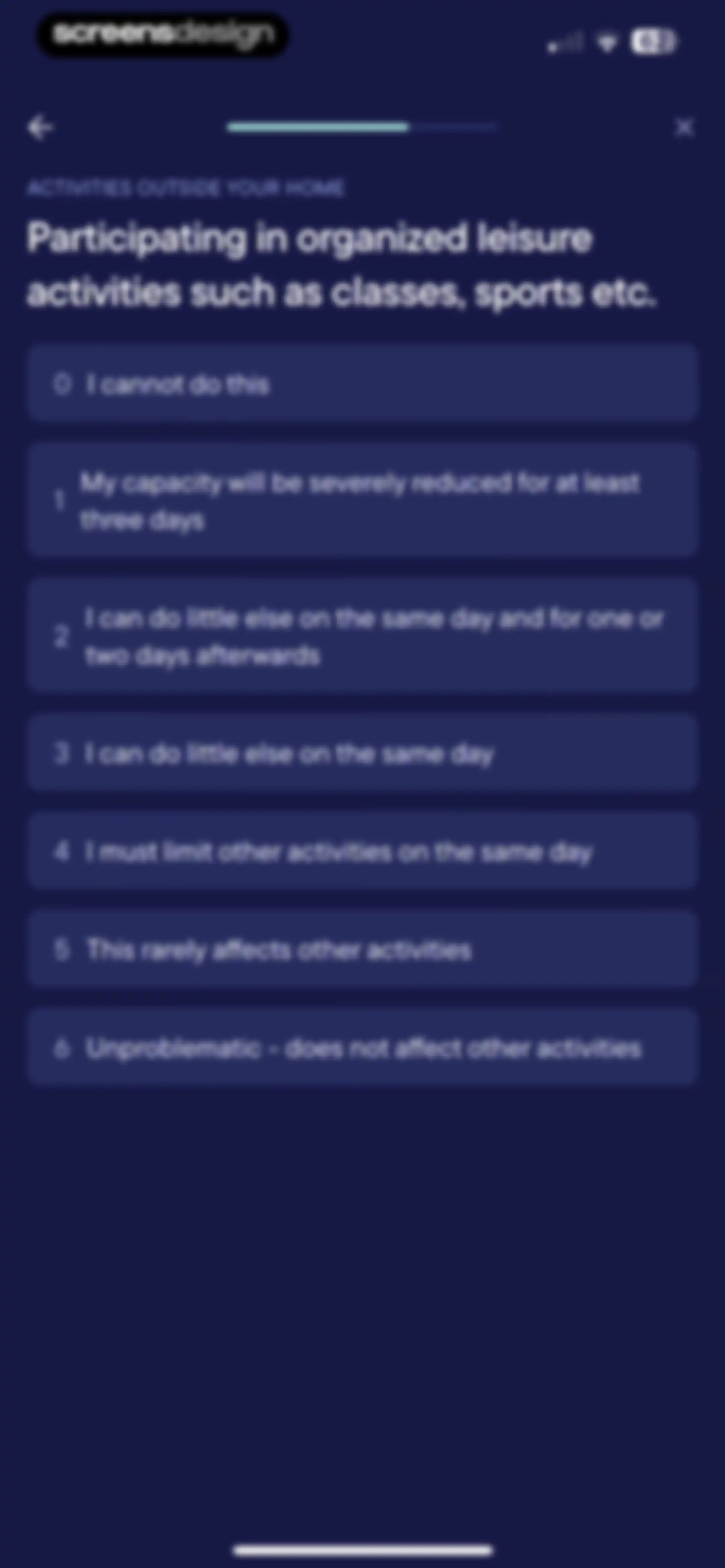 Visible: Pacing for illness screen 79