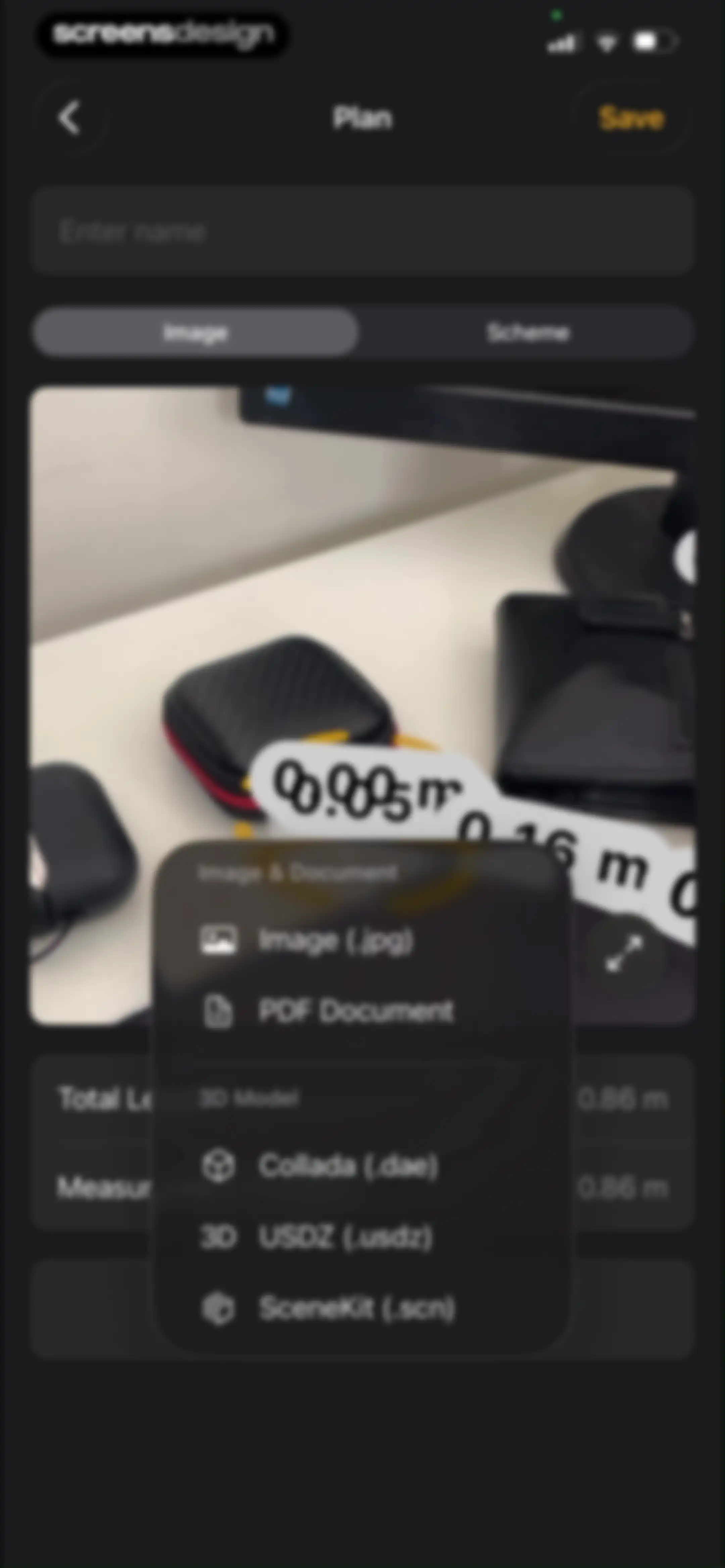 The Tape Measure & 3D Scanner screen 41