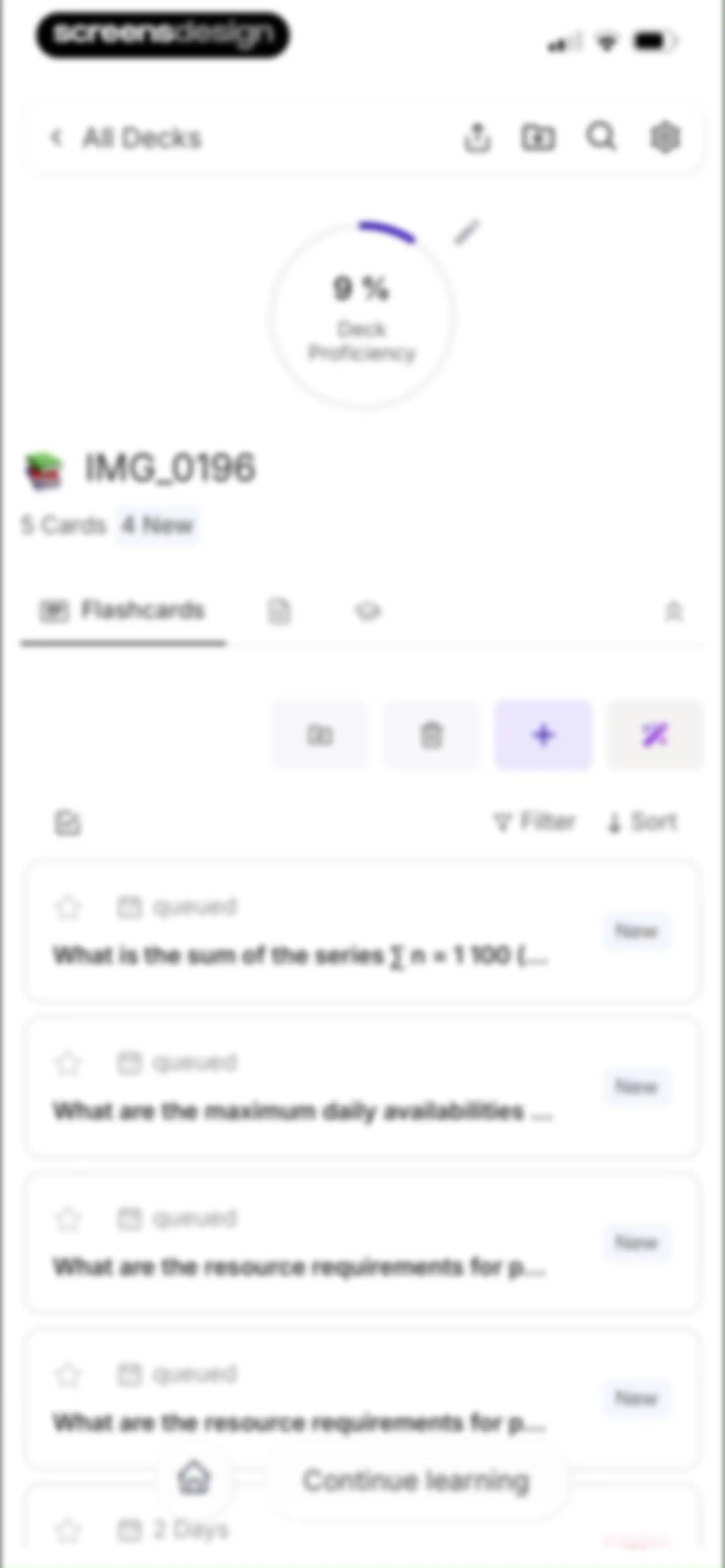 Retain Cards: AI Flashcards screen 71