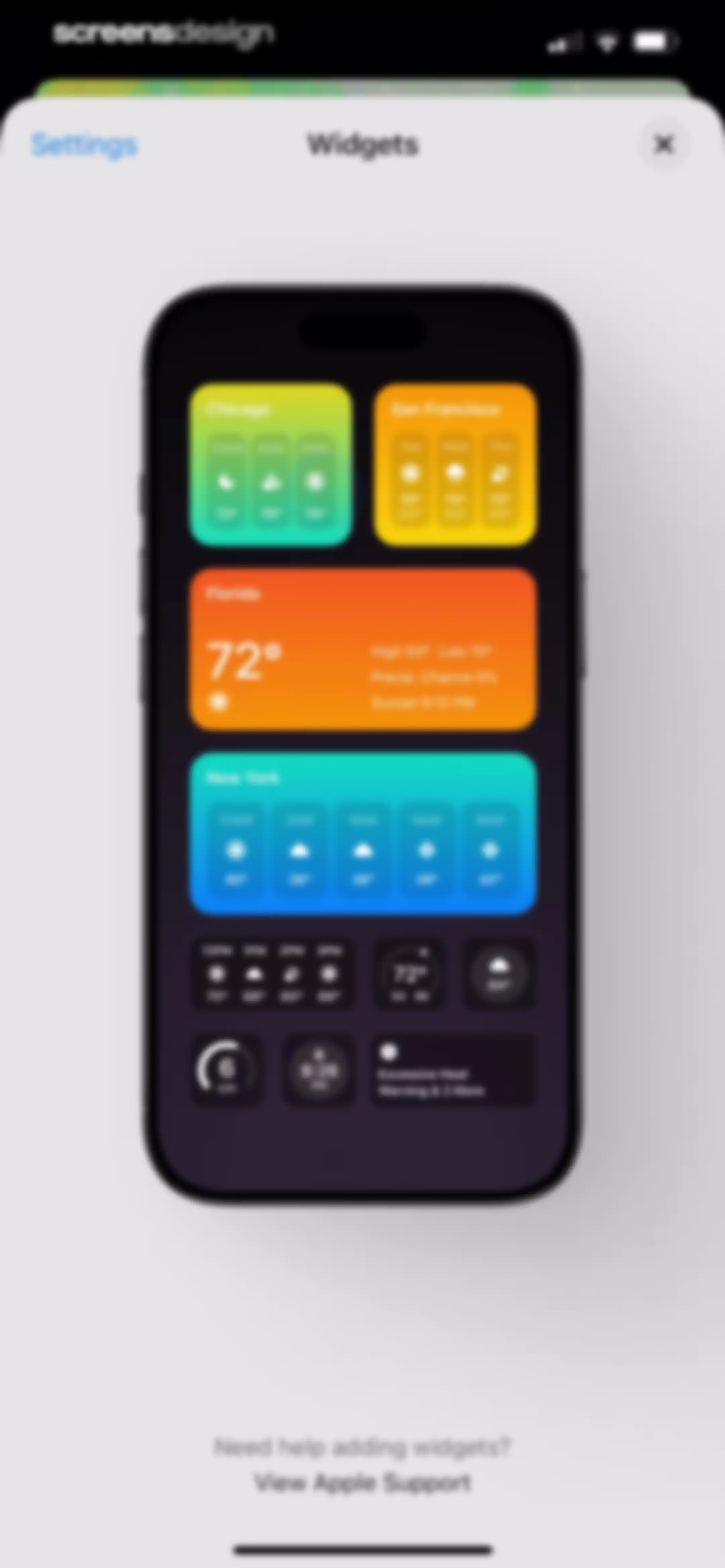 Element: Weather Radar screen 96