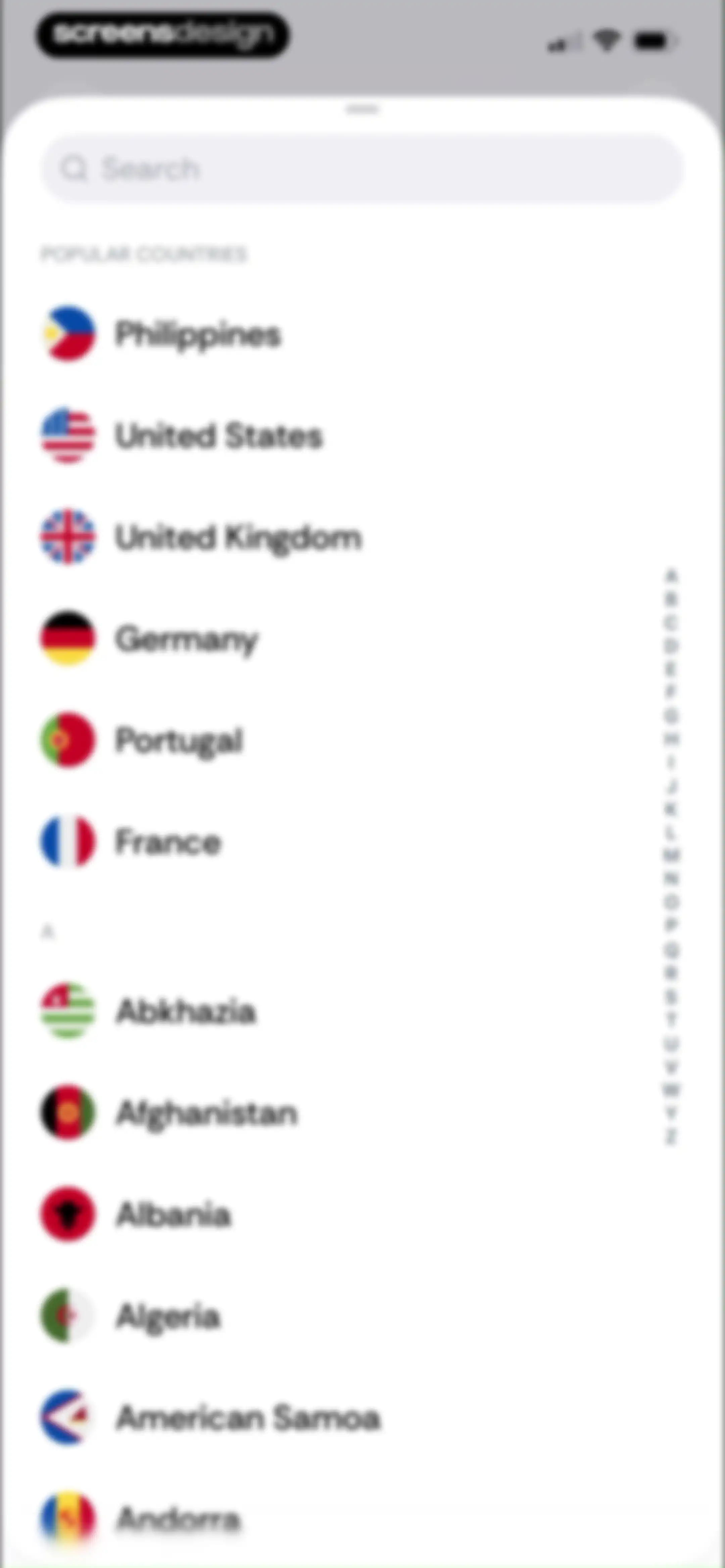 Country Days Tracker: Bounded screen 30
