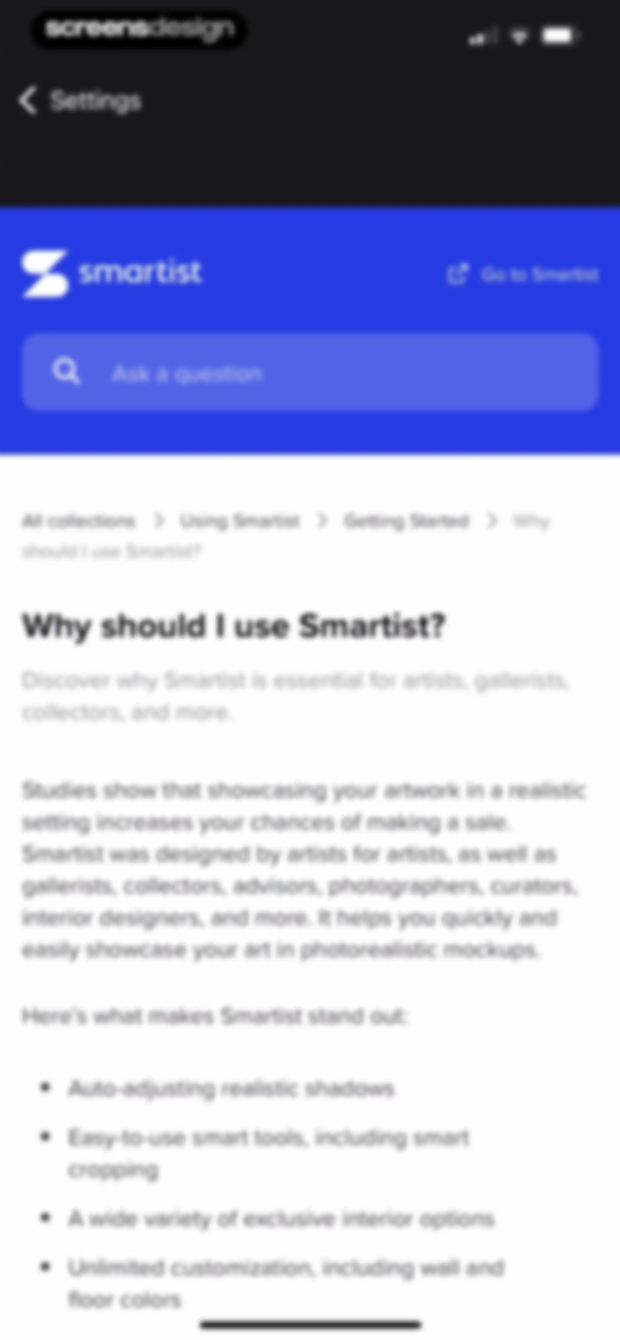 Smartist: Art Preview on Wall screen 88