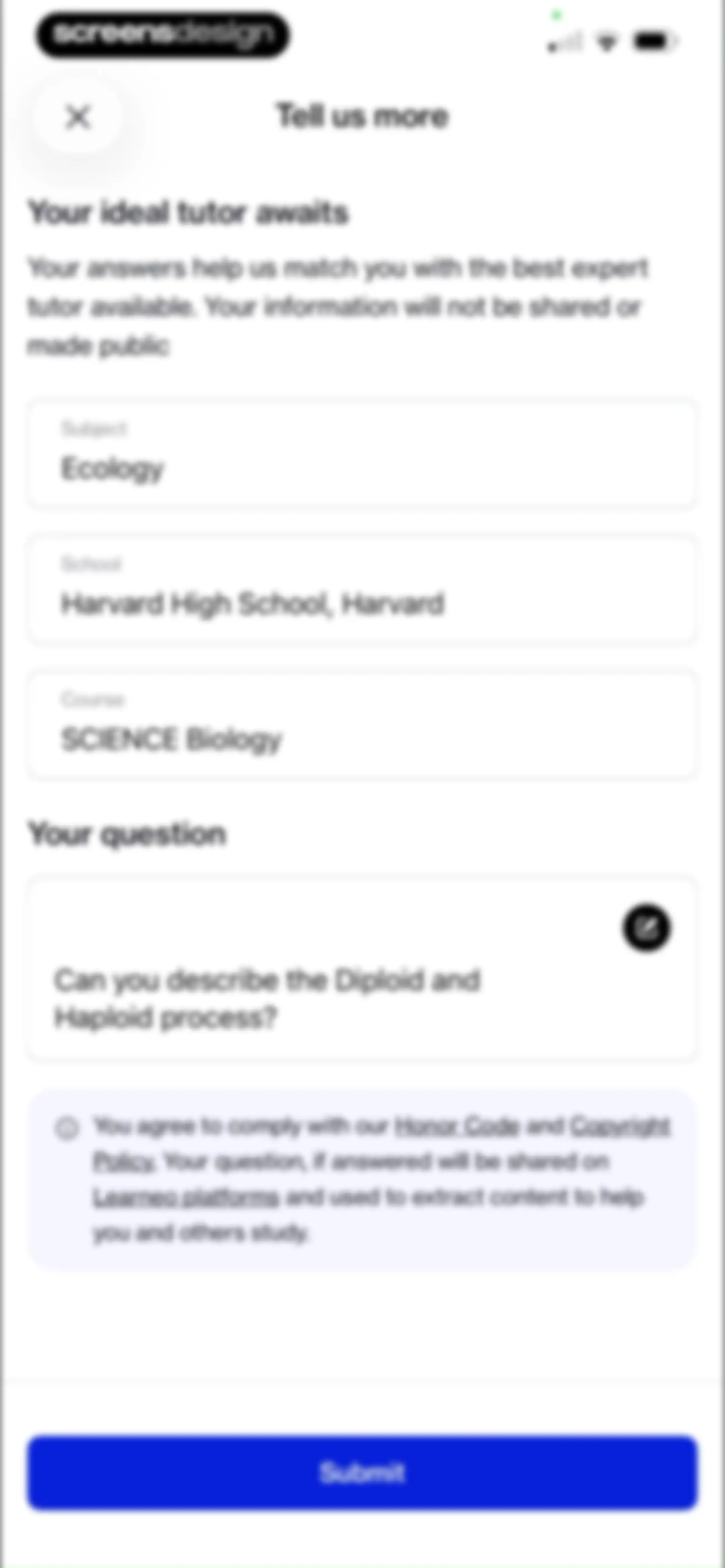 Course Hero: AI Homework Help screen 28