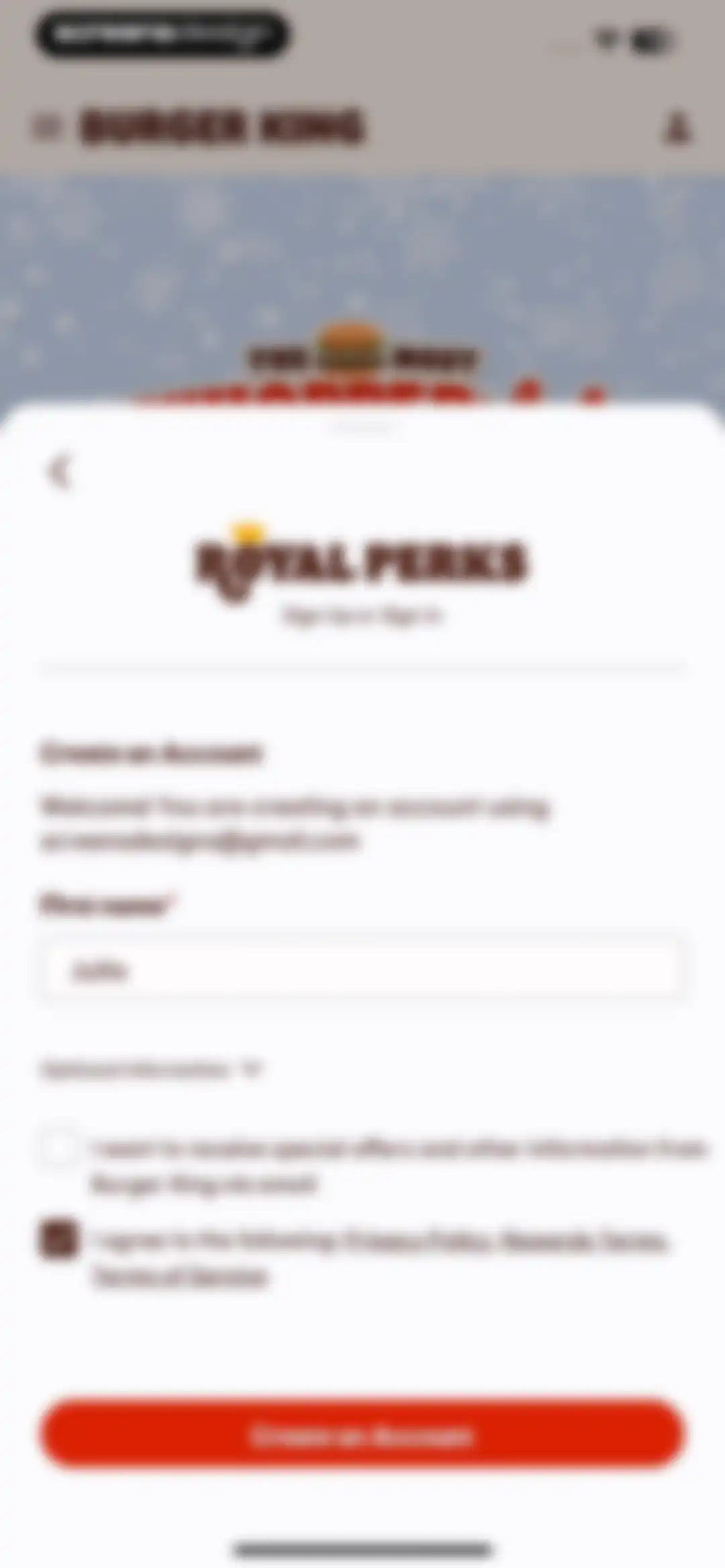 BURGER KING® App screen 10
